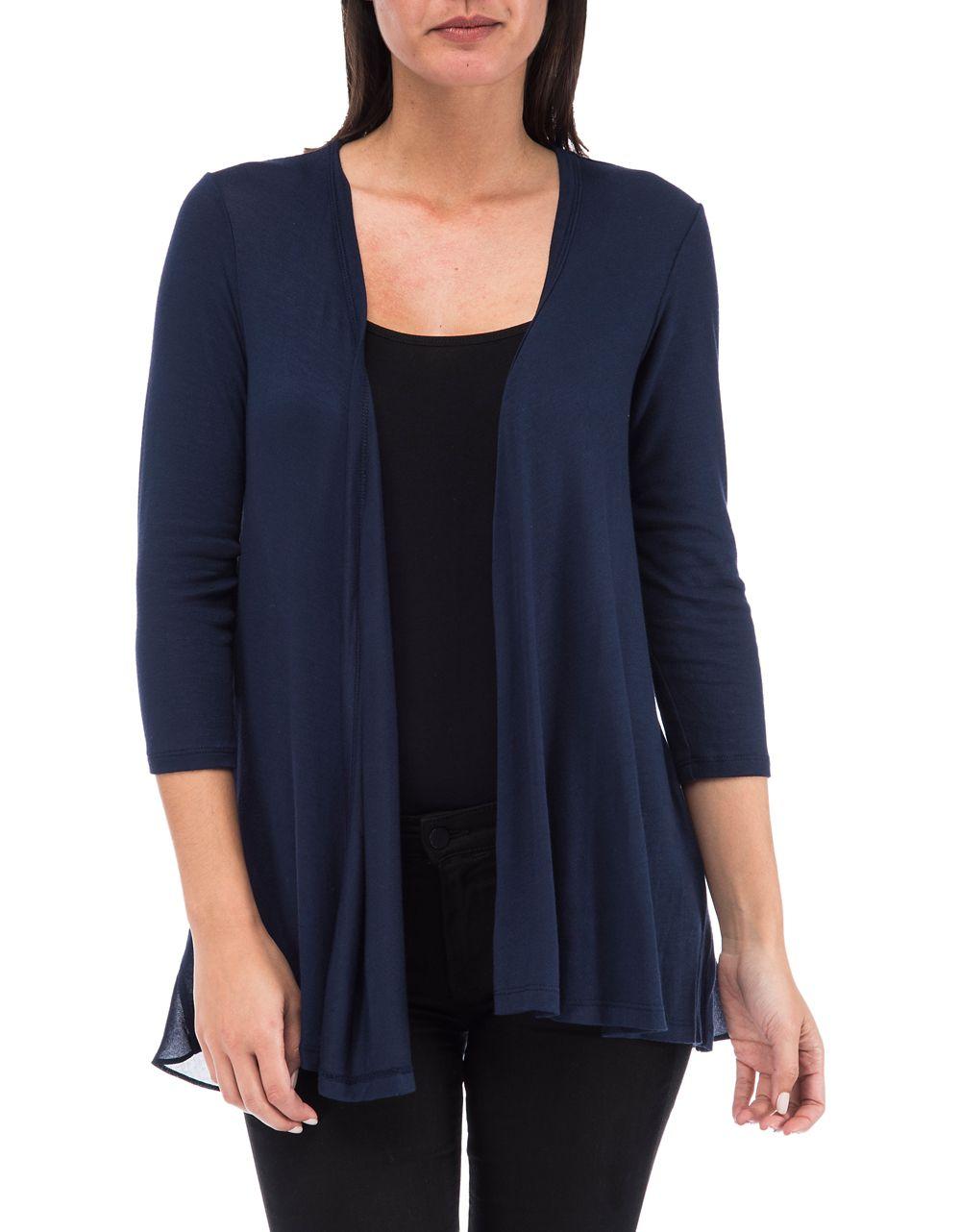 Lyst - B collection by bobeau Open Front Knit Cardigan in Blue