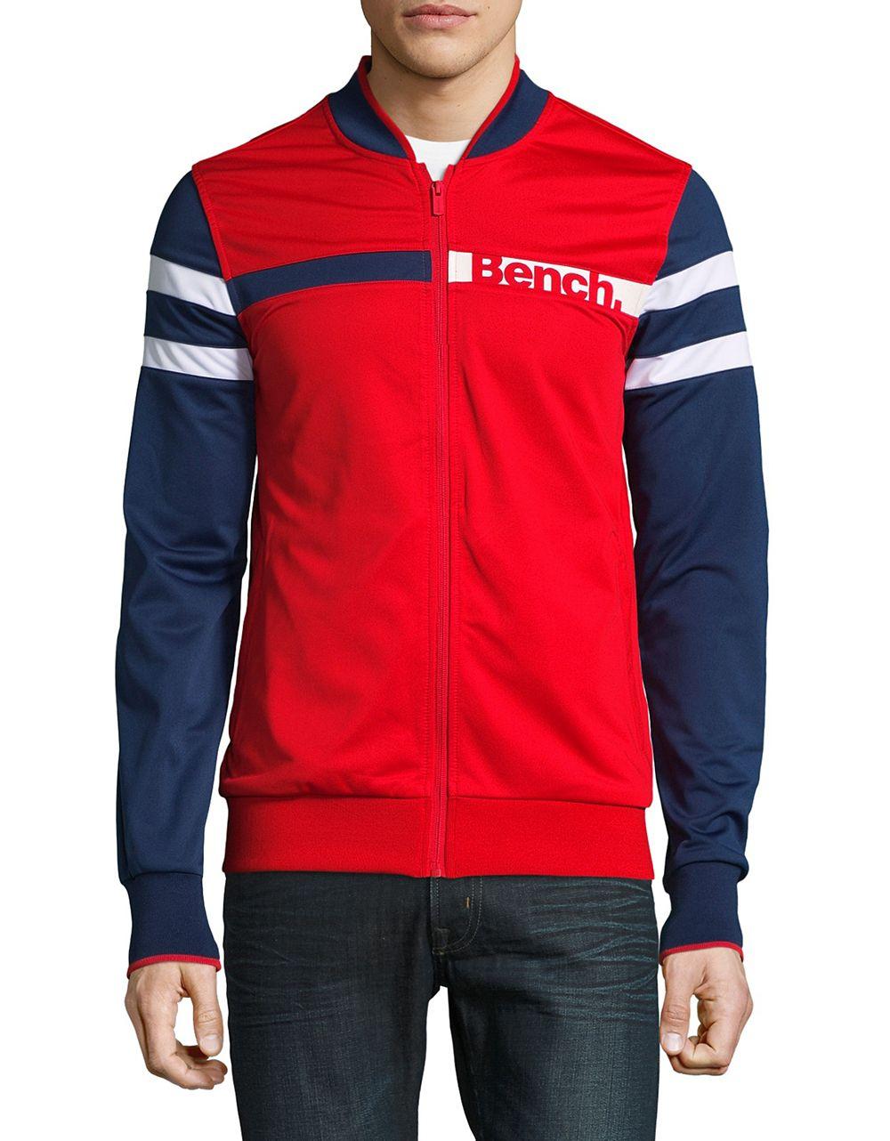 Bench Zipfront Logo Jacket in Red for Men Lyst