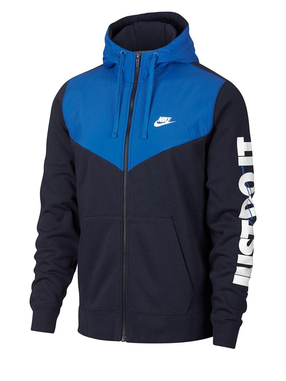Nike Sportswear Full-zip Fleece Hoodie in Blue for Men - Lyst