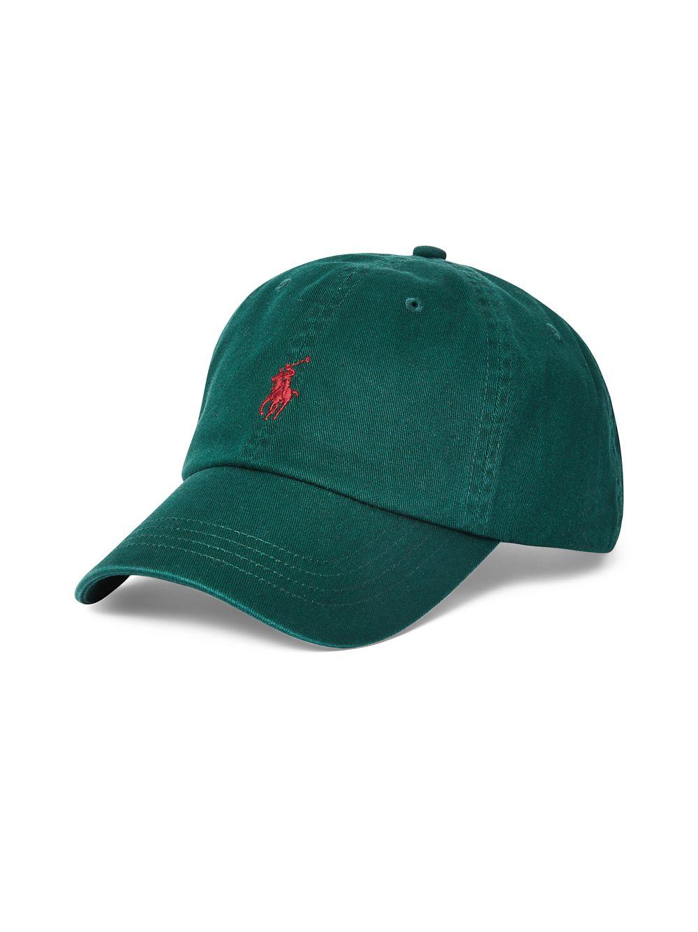 polo ralph lauren baseball cap with red player logo in black