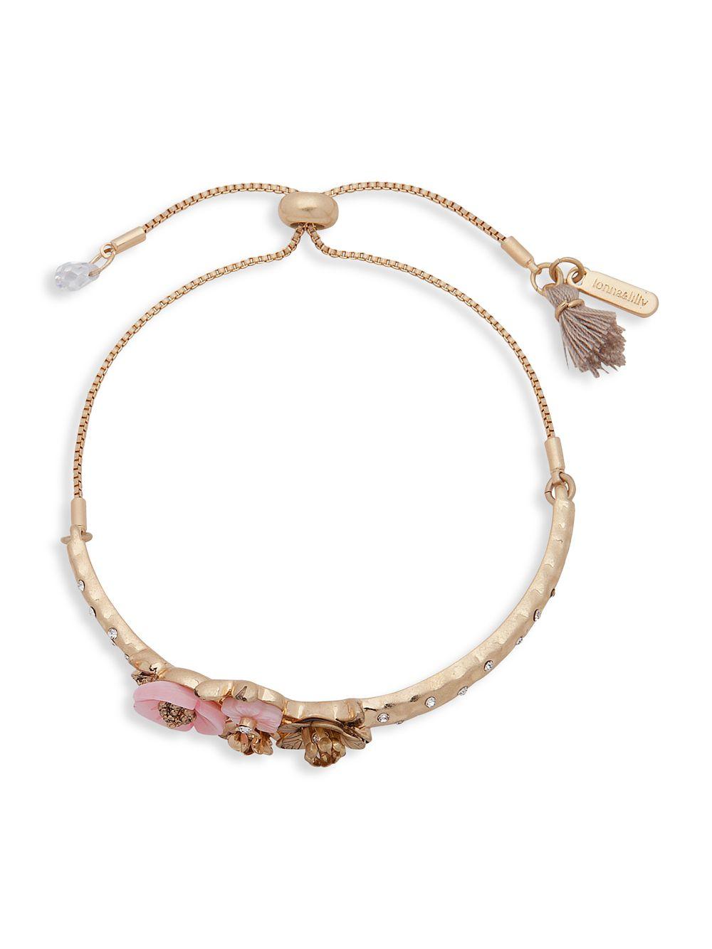 Lonna & Lilly Goldtone Floral Slider Bracelet in Metallic - Lyst
