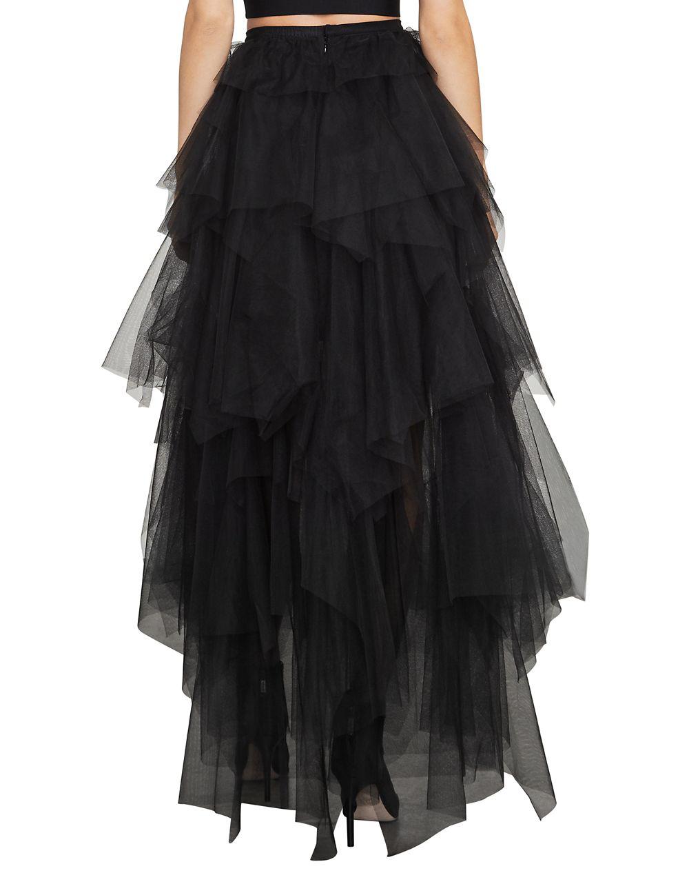 BCBGMAXAZRIA Camber Layered Tulle Maxi Skirt in Black - Lyst