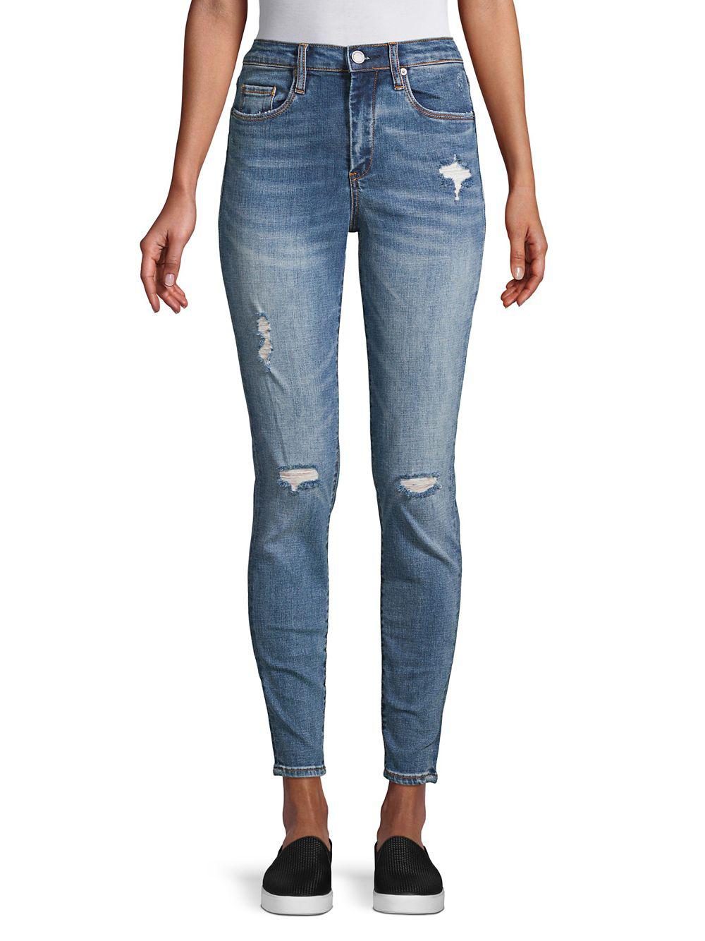 The rivington ripped straight leg jeans blank nyc knee length with