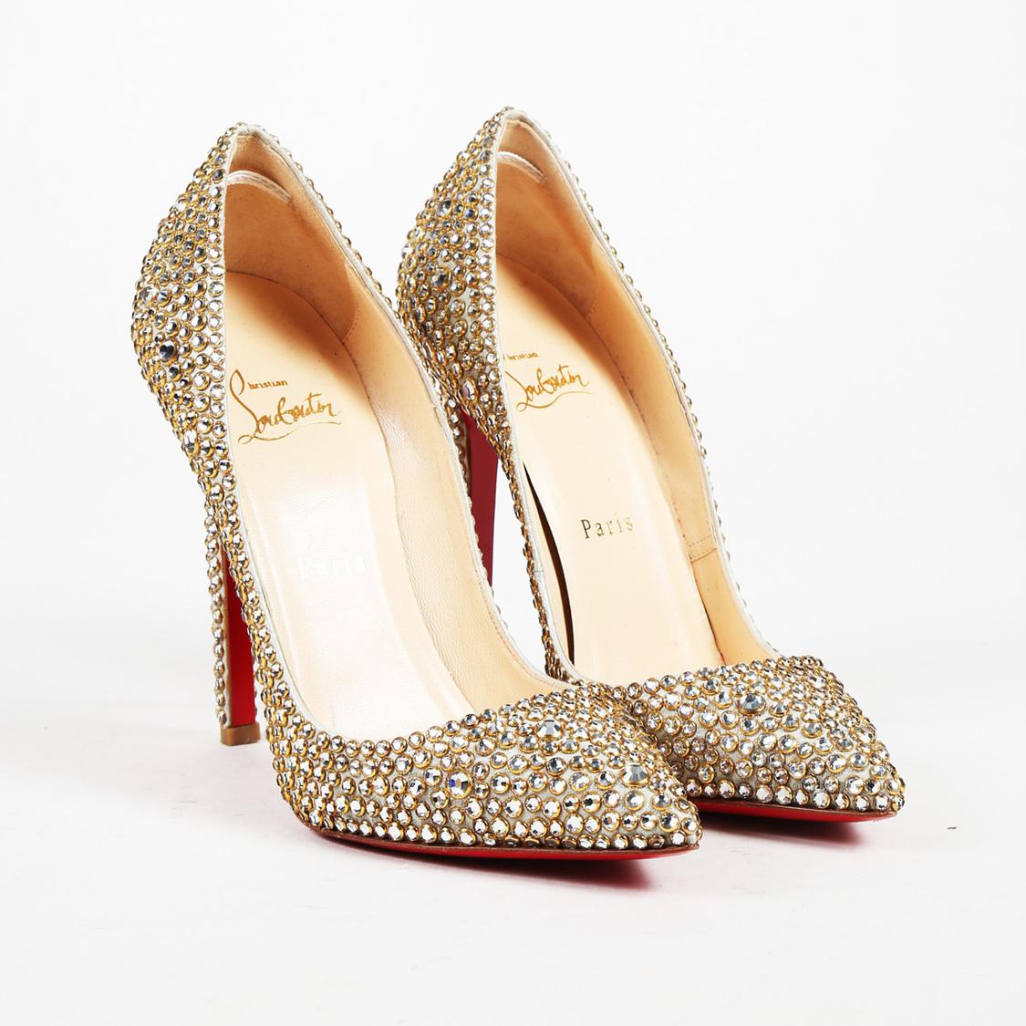 christian louboutin gold crystal pigalle christian louboutin gold crystal pigalle