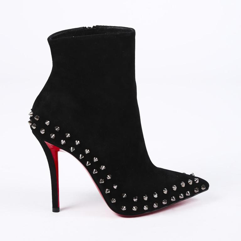 Christian Louboutin Willetta 100 Spiked Ankle Boots in Black - Lyst