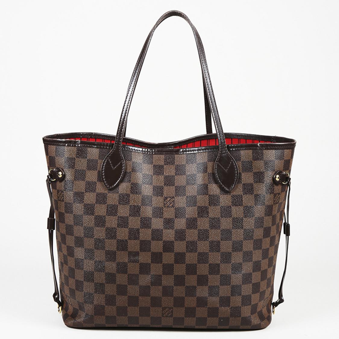 Lyst - Louis Vuitton Damier Ebene Coated Canvas &quot;neverfull Mm&quot; Tote Bag in Brown