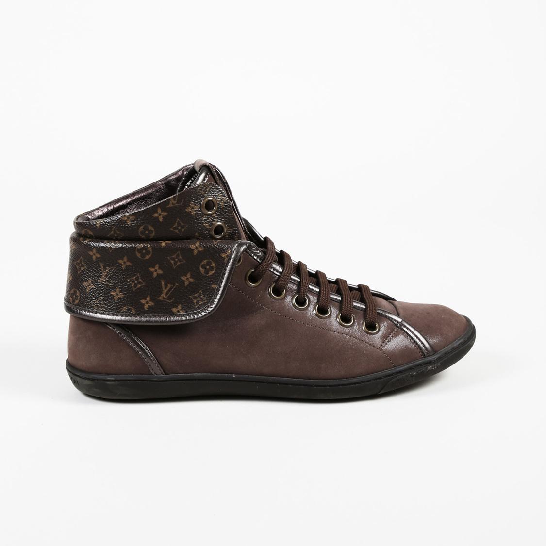 Louis Vuitton Monogram Canvas Leather Sneakers in Brown - Lyst