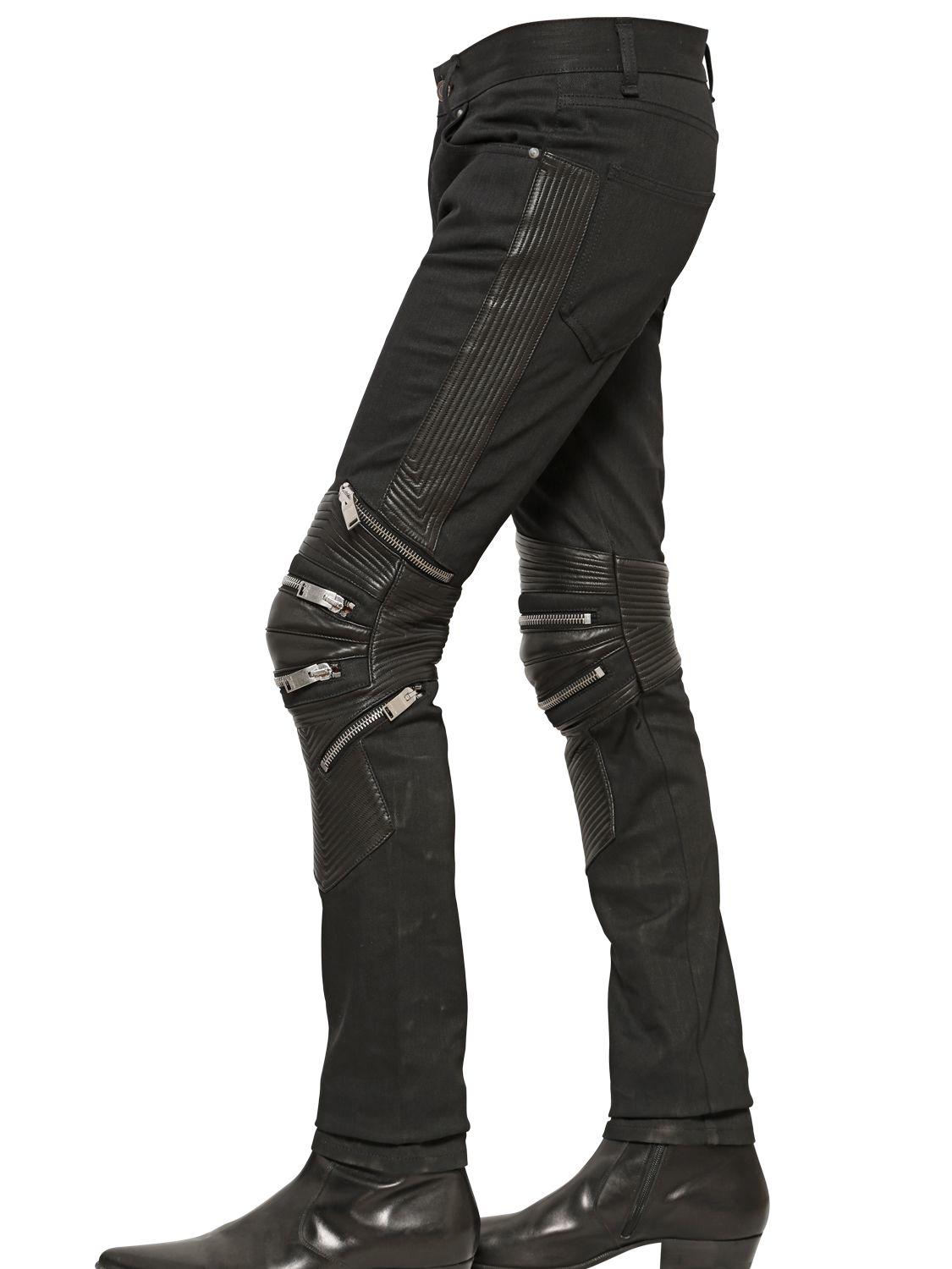 black biker jeans