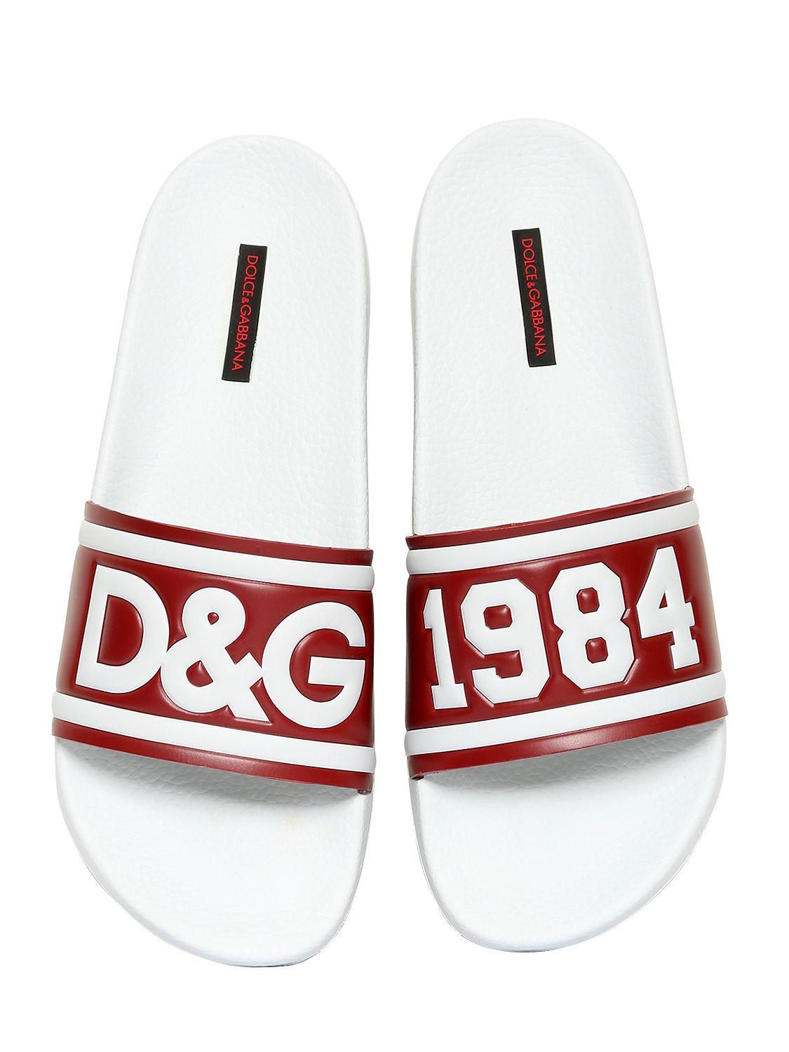 Lyst - Dolce & gabbana D&g Rubberized Leather Slide Sandals for Men