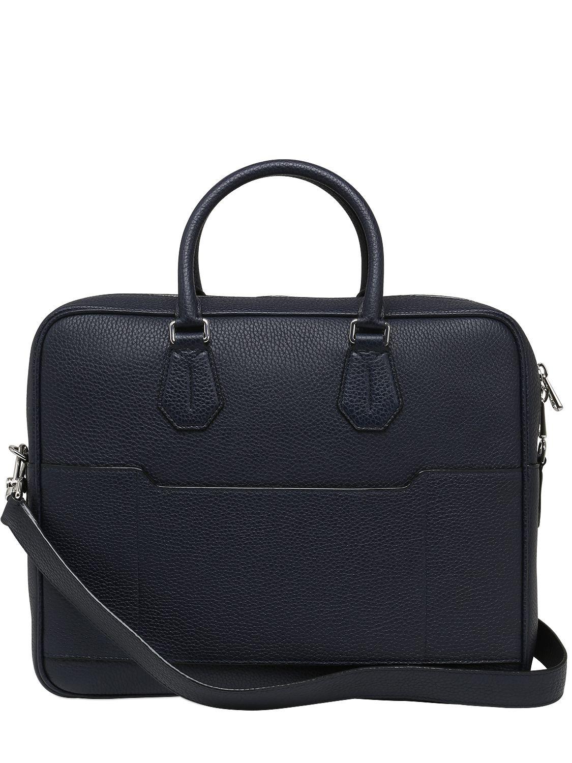 Bally Pebbled Leather Briefcase in Black for Men - Lyst