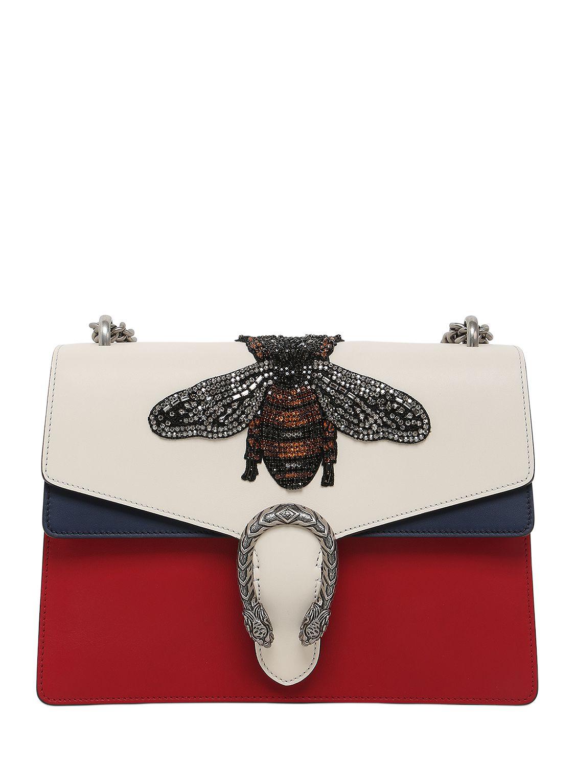 Gucci Medium Dionysus Bee Leather Bag | Lyst