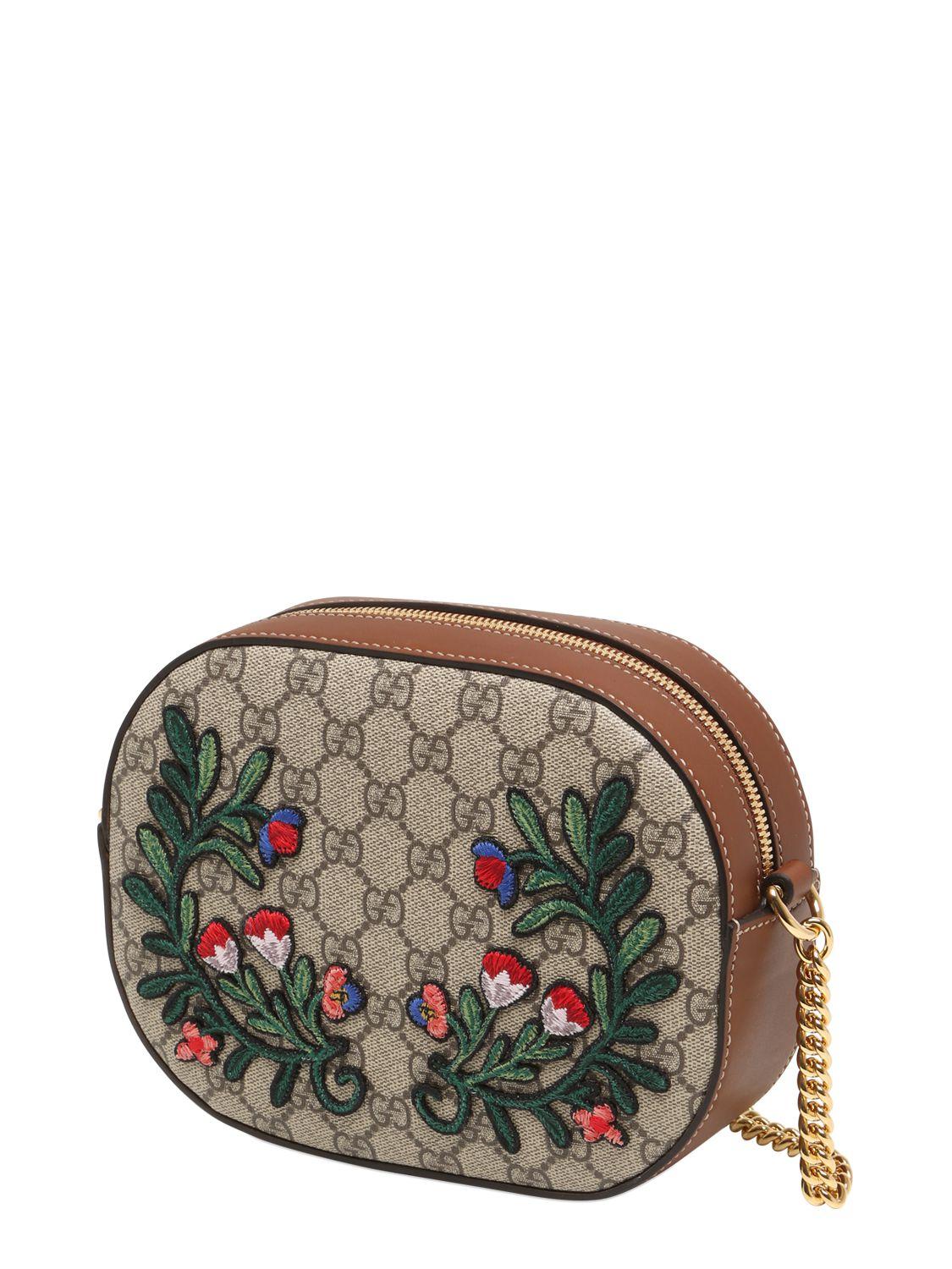 Lyst - Gucci Flower Patches Gg Supreme Camera Bag