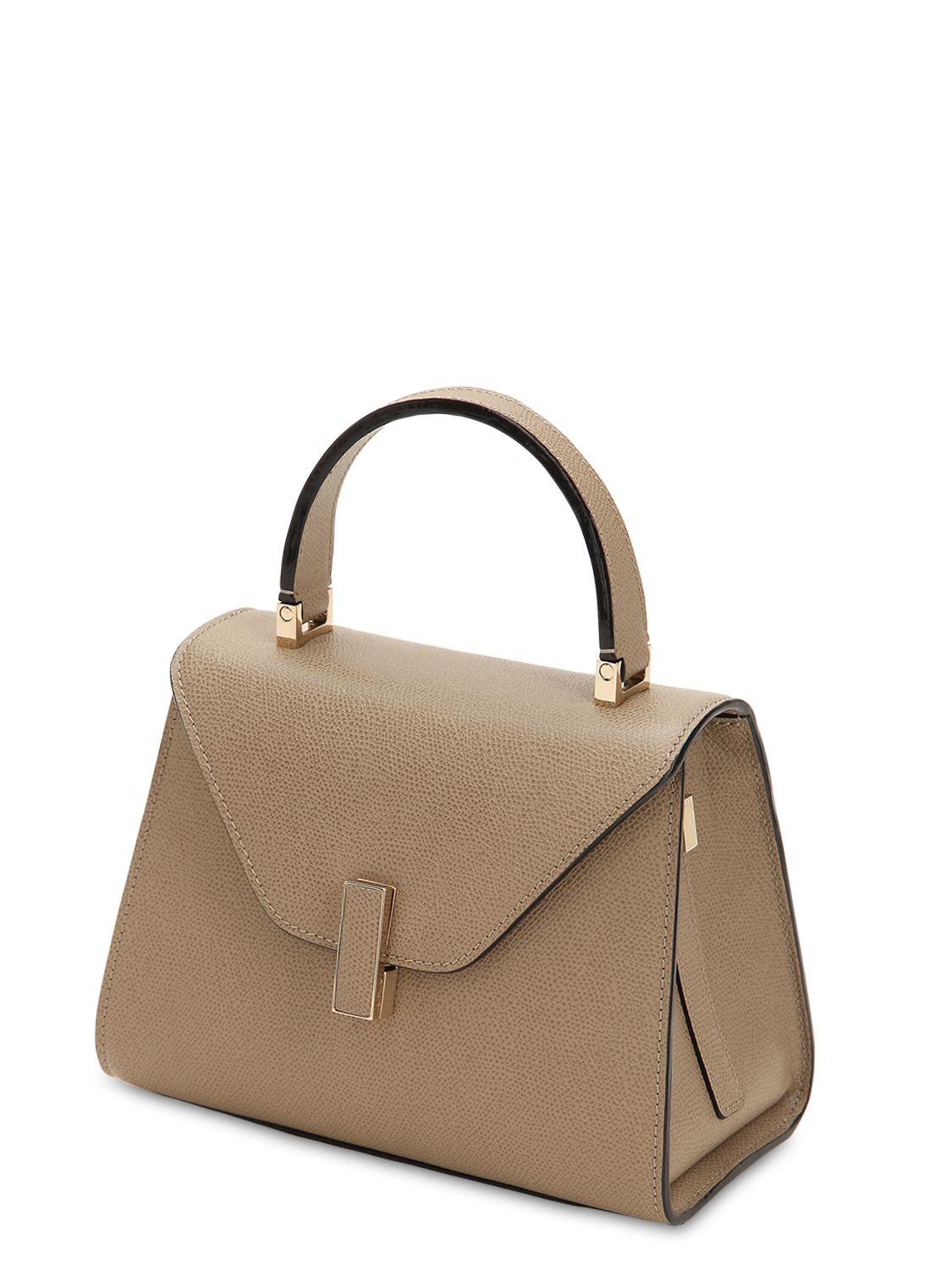 Lyst Valextra Mini Iside Grained Leather Bag In Brown View Fullscreen