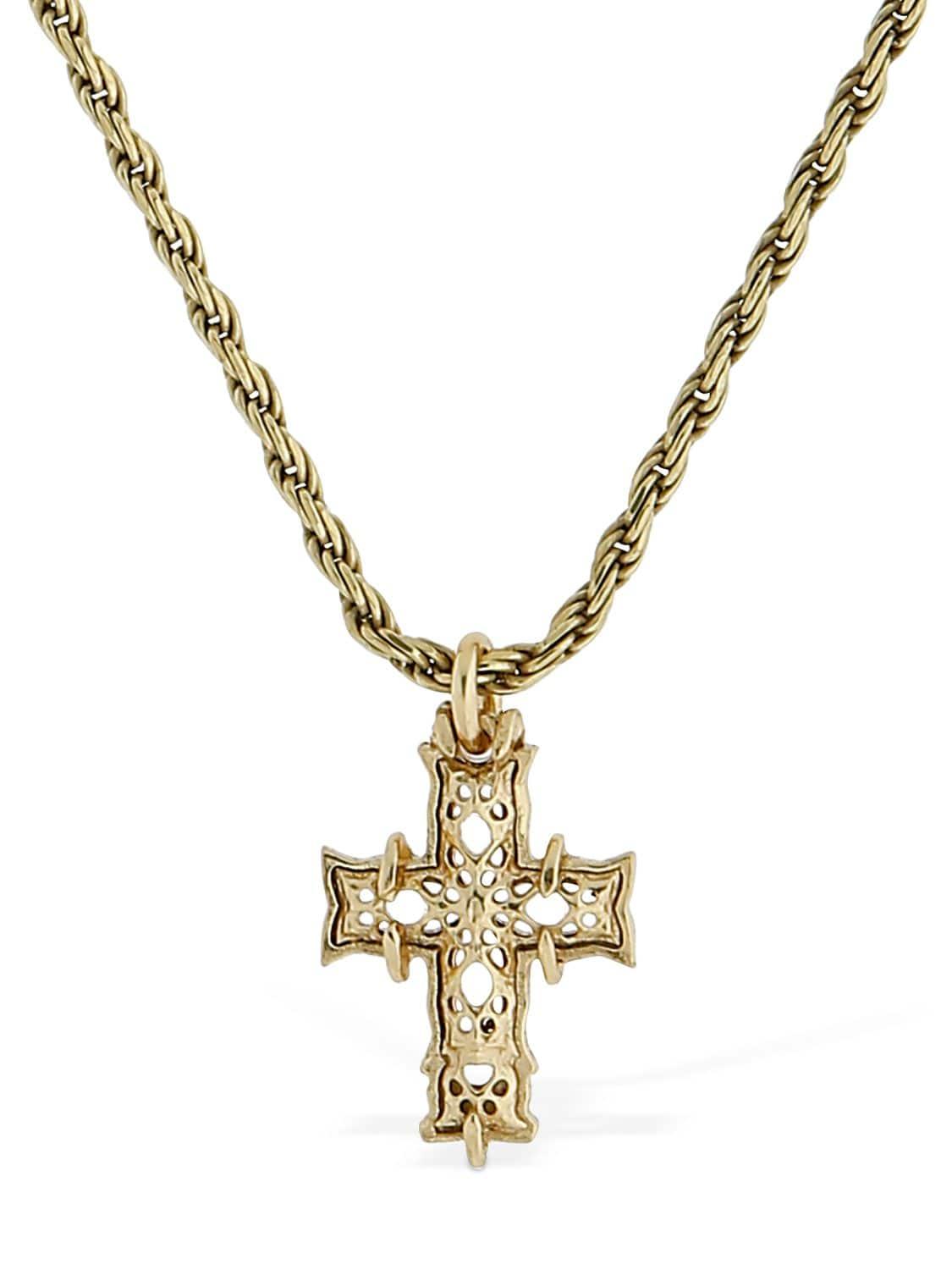 Emanuele Bicocchi Long Notre Dame Cross Necklace in Metallic for Men - Lyst