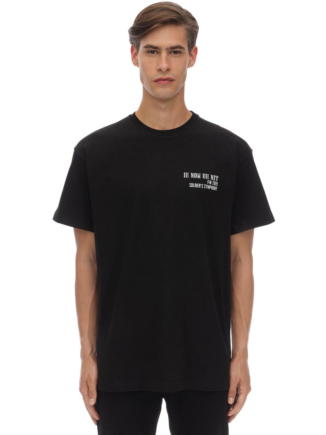 ih nom uh nit Logo & Quote Print Cotton Jersey T-shirt in Black for Men ...