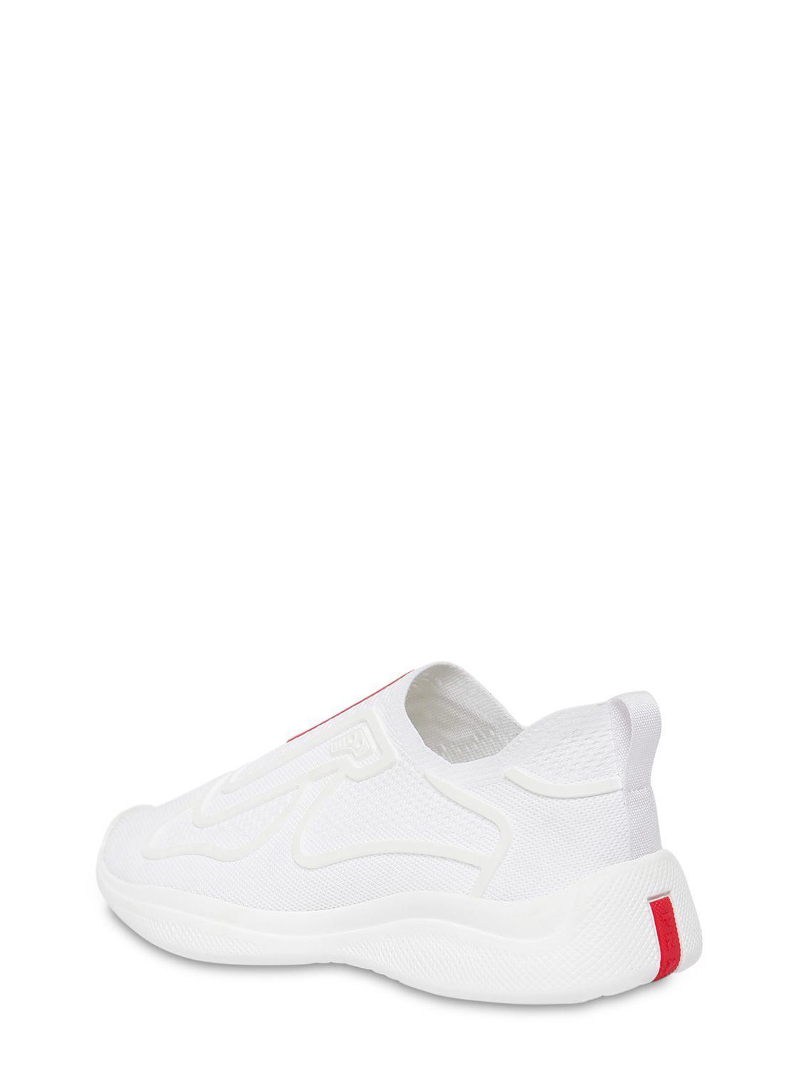 white knit slip on sneakers