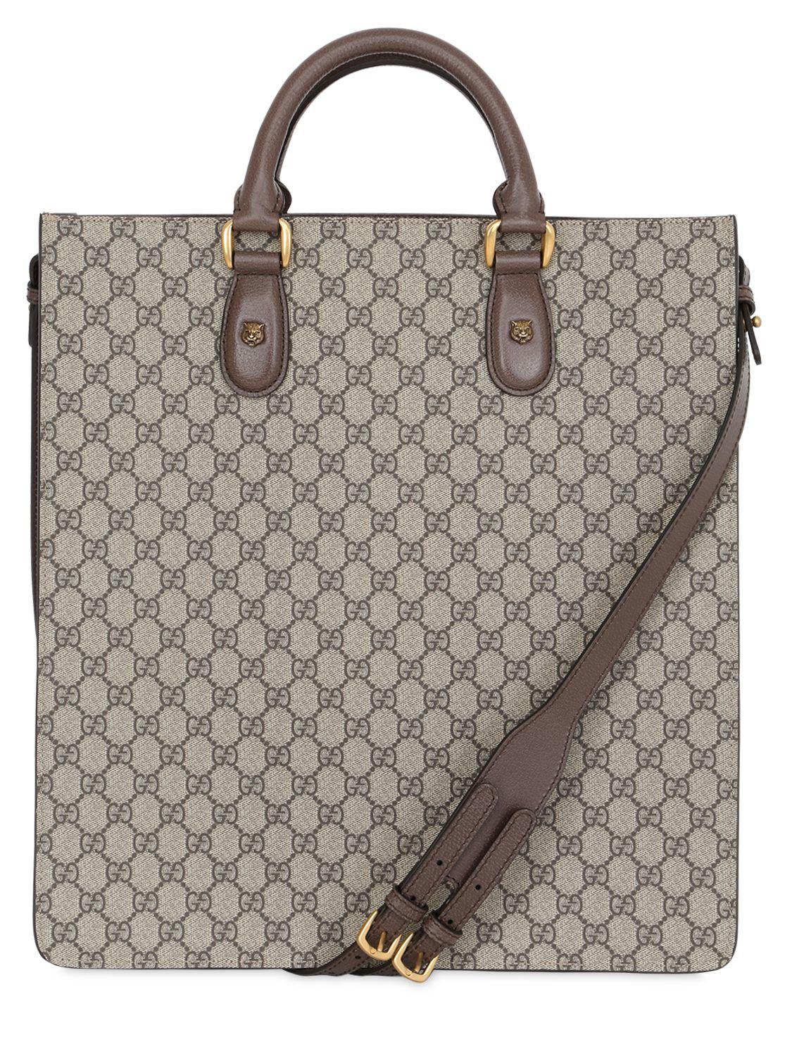 Lyst - Gucci Bee Patch Gg Supreme Tote Bag in Natural