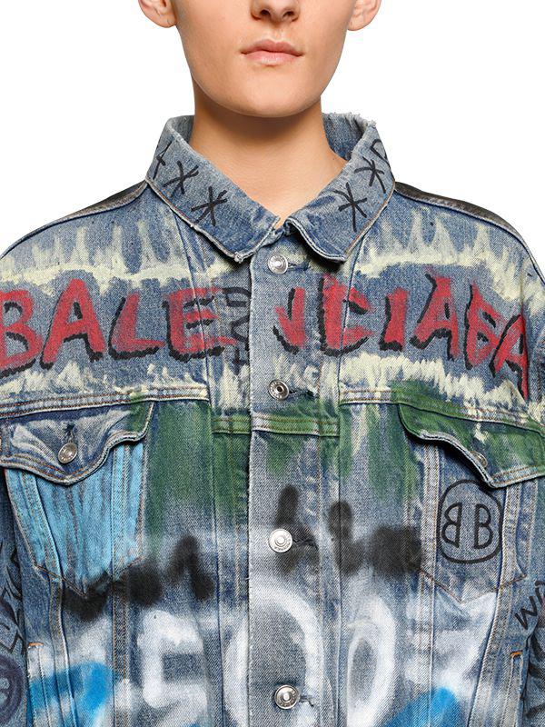 balenciaga handwritten denim jacket