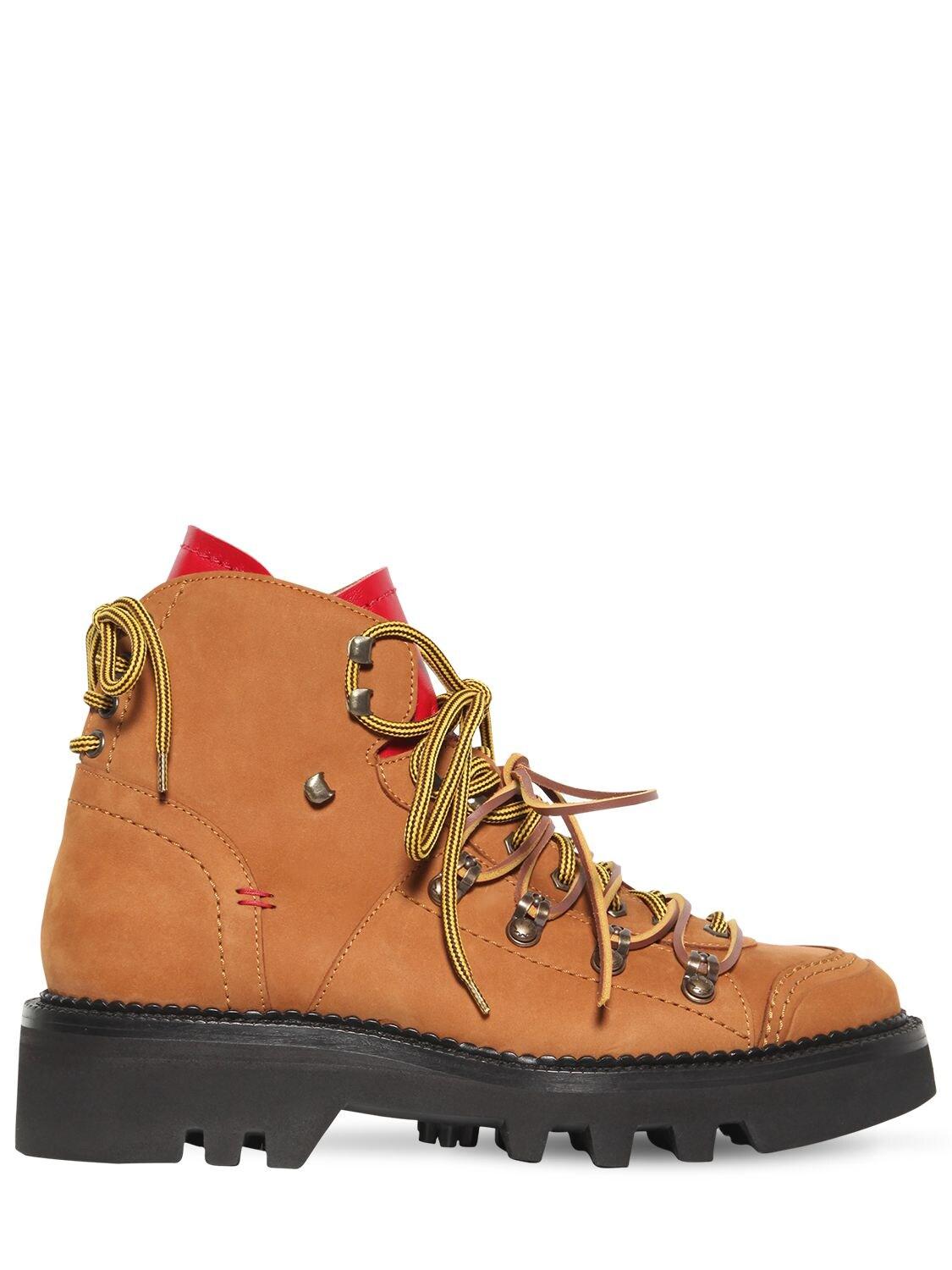 DSquared² Lace 50mm Nubuck Hiking Boots in Natural for Men - Lyst