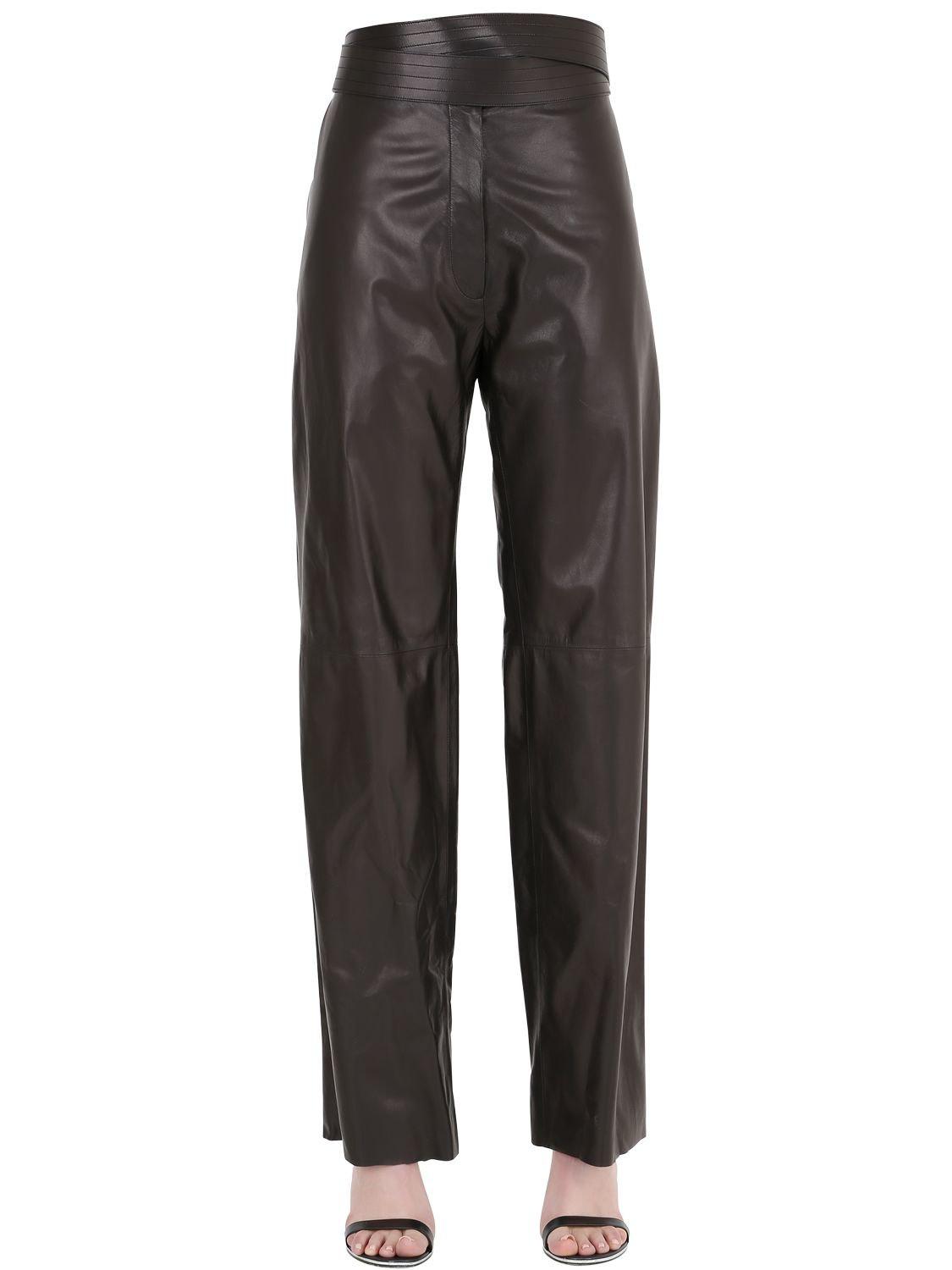 Lyst - Loewe Nappa Leather Pants in Black