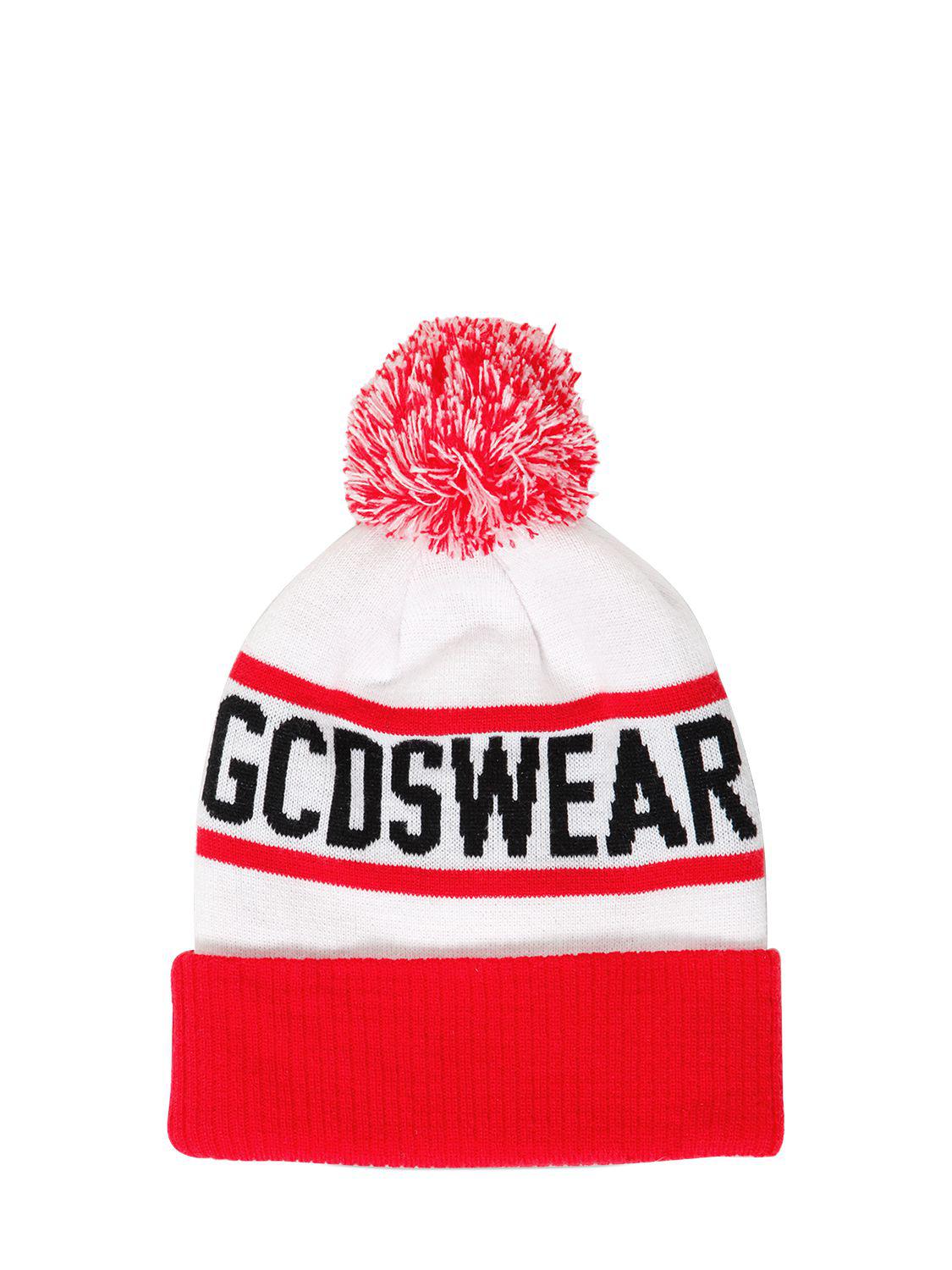 Gcds. Bonnet En Jacquard Avec Logo Et Pompon