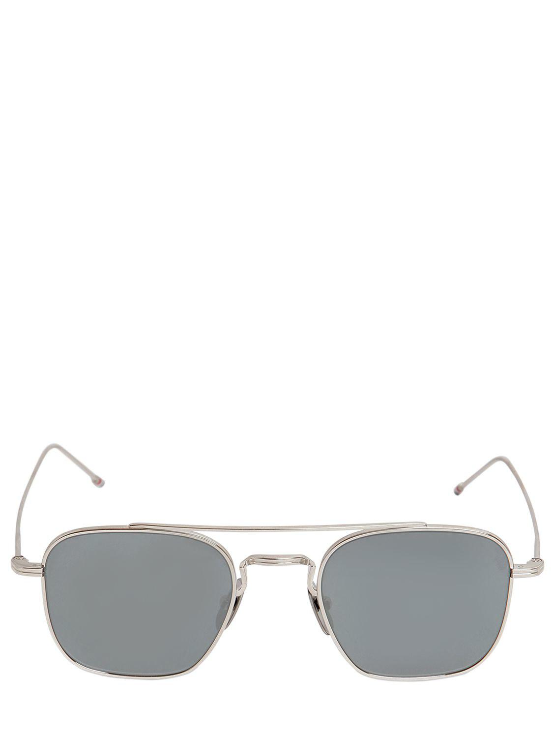Argentées Browne En Lunettes Aviator Soleil Style Carrées De Thom MqSpUVLzG