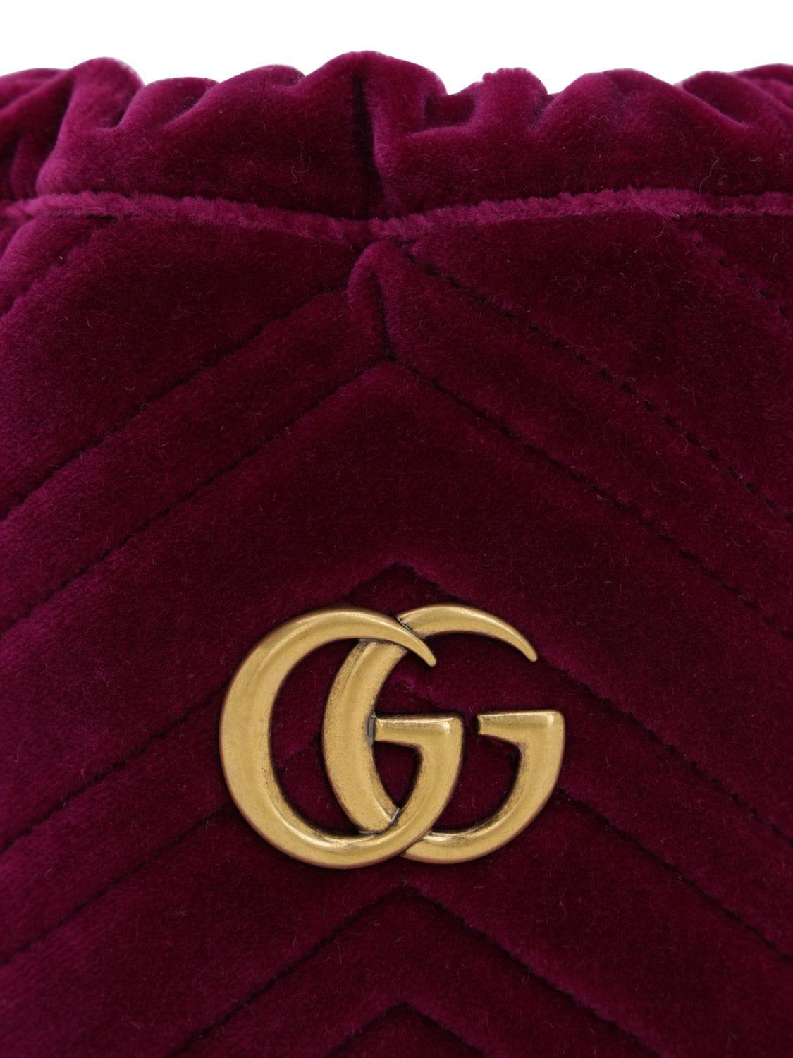 gucci mini velvet bucket bag