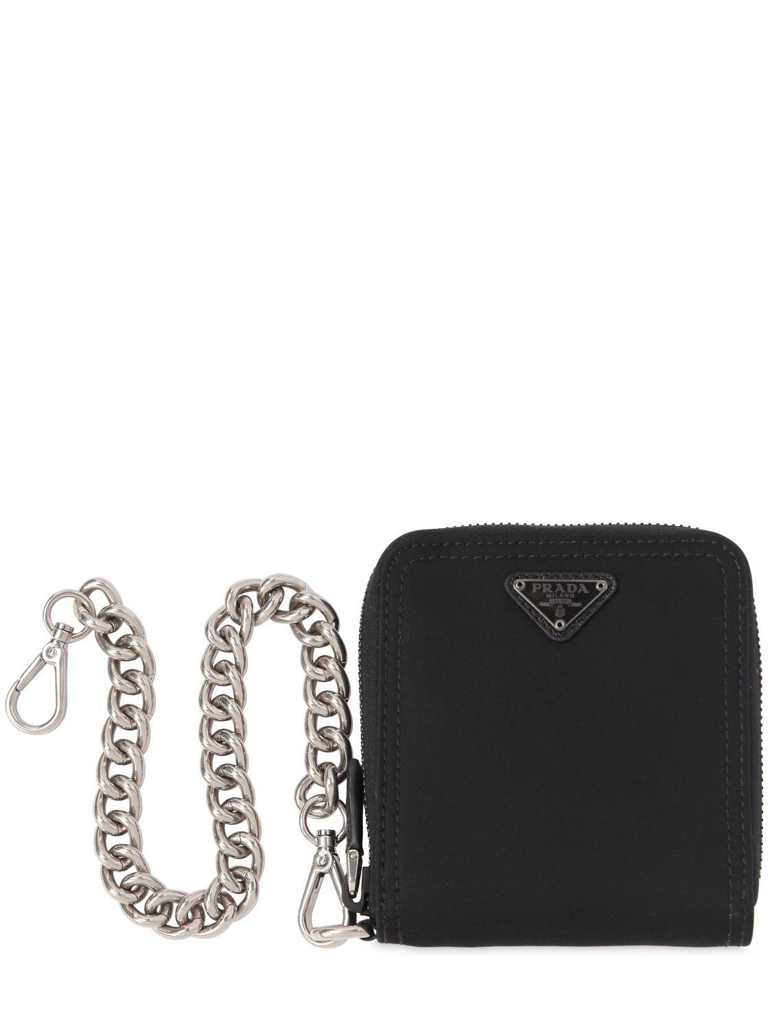 Lyst - Prada Nylon Zip Around Wallet in Black