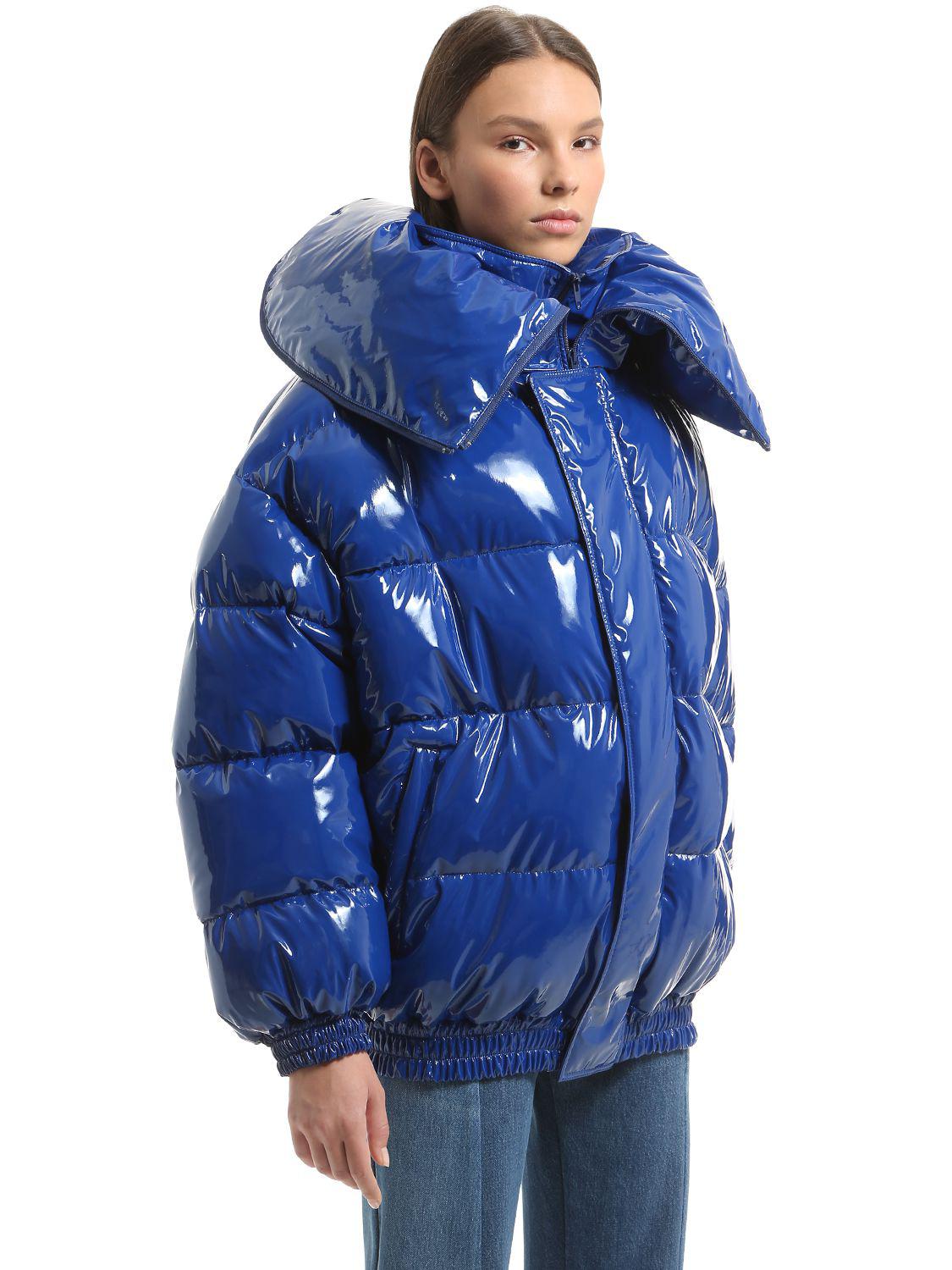 Lyst - Vetements Oversized Shiny Nylon Puffer Jacket in Blue
