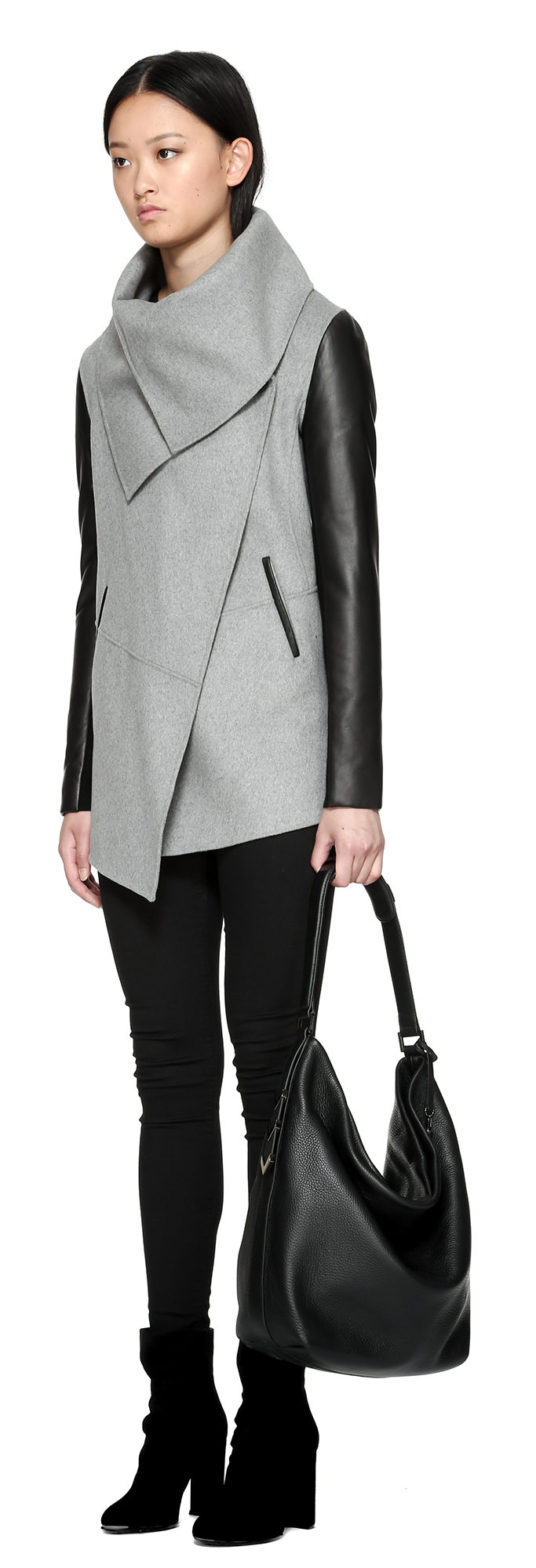 Warehouse Faux Fur Coat Grey Tradingbasis Gallery