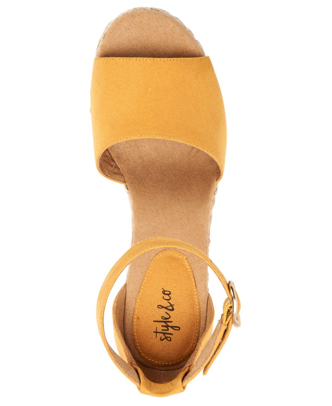 Lyst - Style & Co. Seleeney Wedge Sandals, Created For Macy's in Yellow