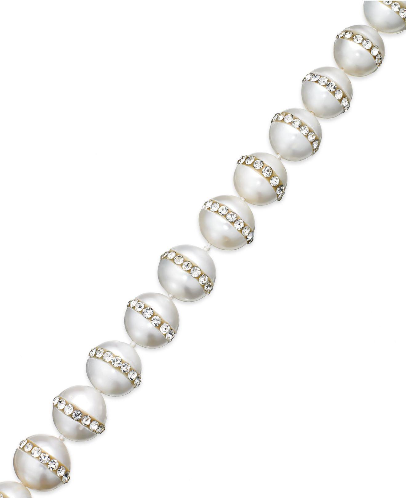 Lyst Macy S Pearl Bracelet Sterling Silver Cultured Freshwater Macy S Women White Pearl Bracelet