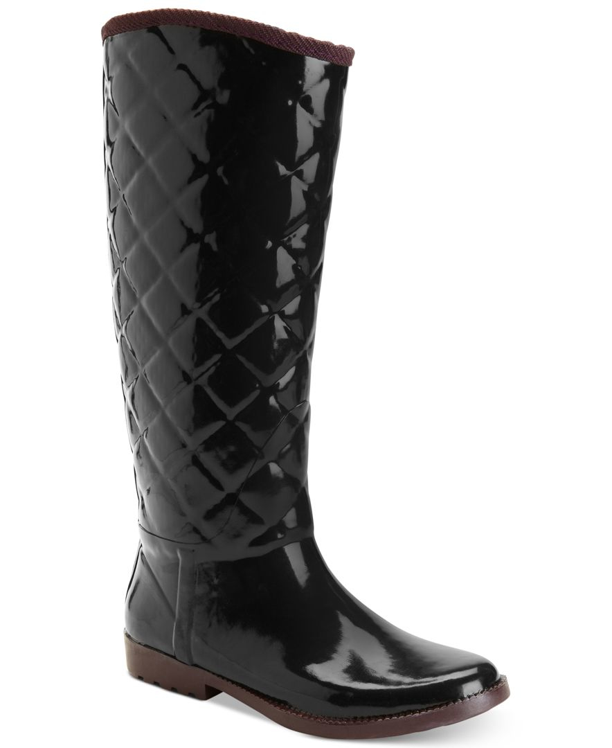 Tommy Hilfiger Women's Vintage Tall Tufted Rain Boots in Black - Lyst