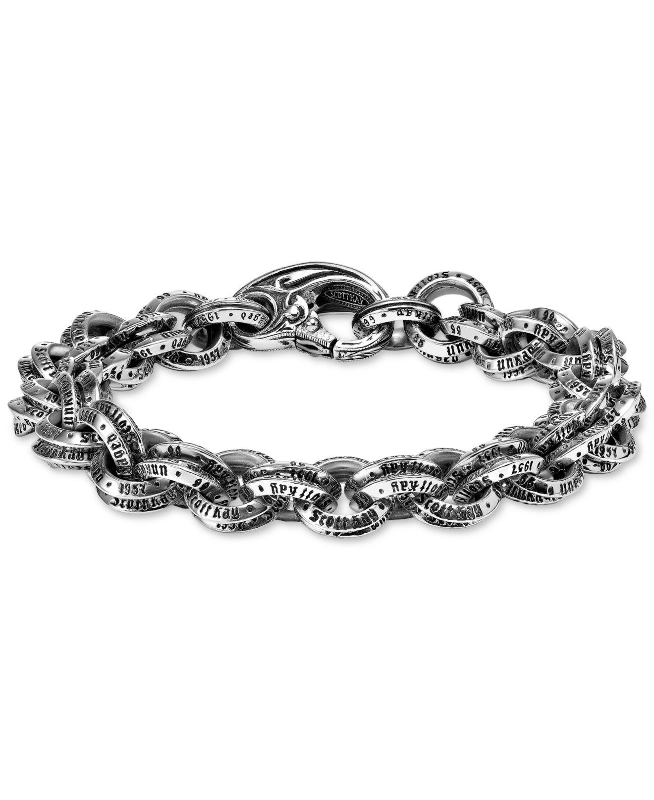 Lyst Scott Kay Logo Link Bracelet In Sterling Silver Metallic Scott Kay