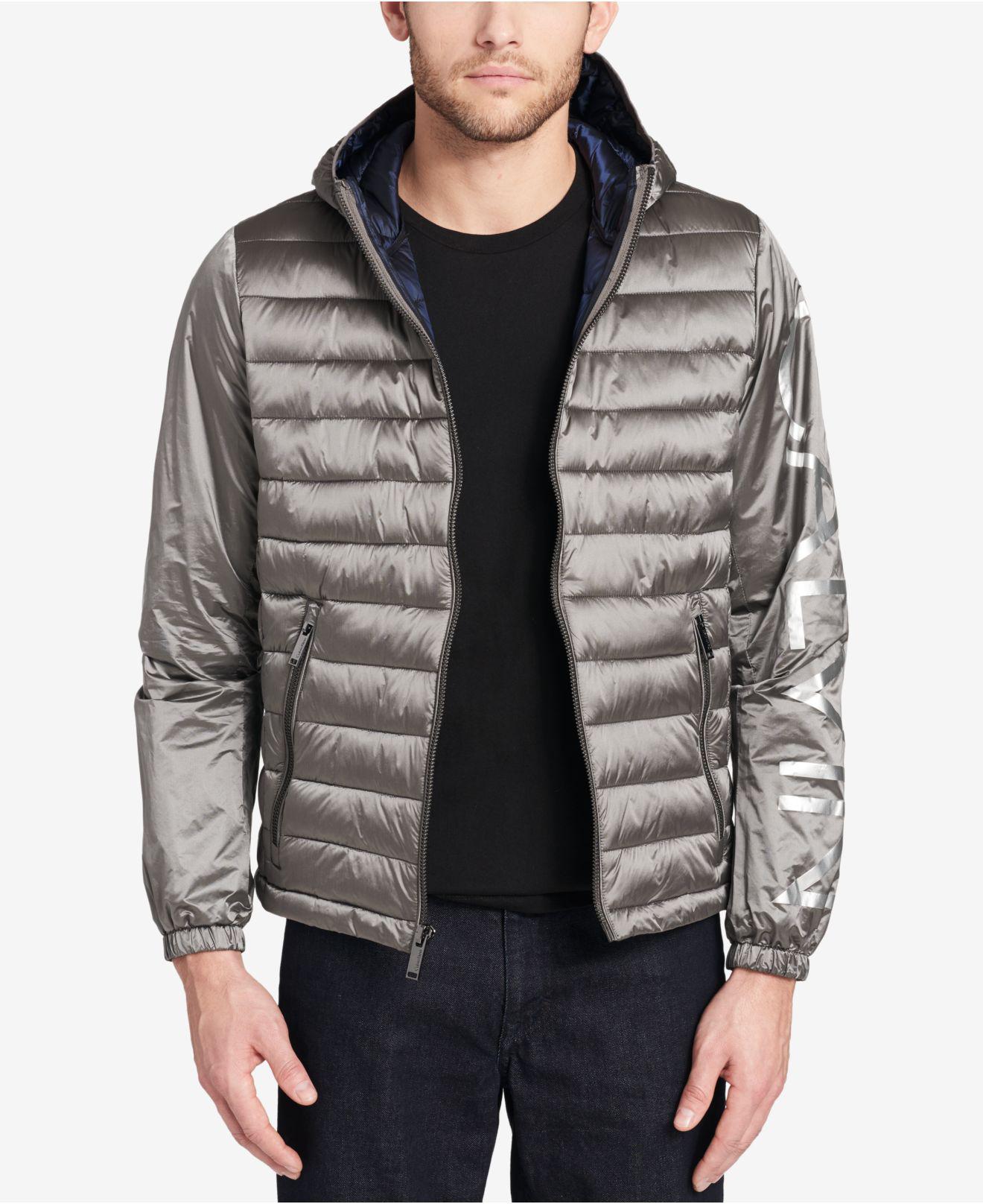 Lyst Calvin Klein Mixed Media Hooded Jacket Created For Macy S In Calvin Klein Men S Gray Mixed Media Hooded Jacket Created For Macy