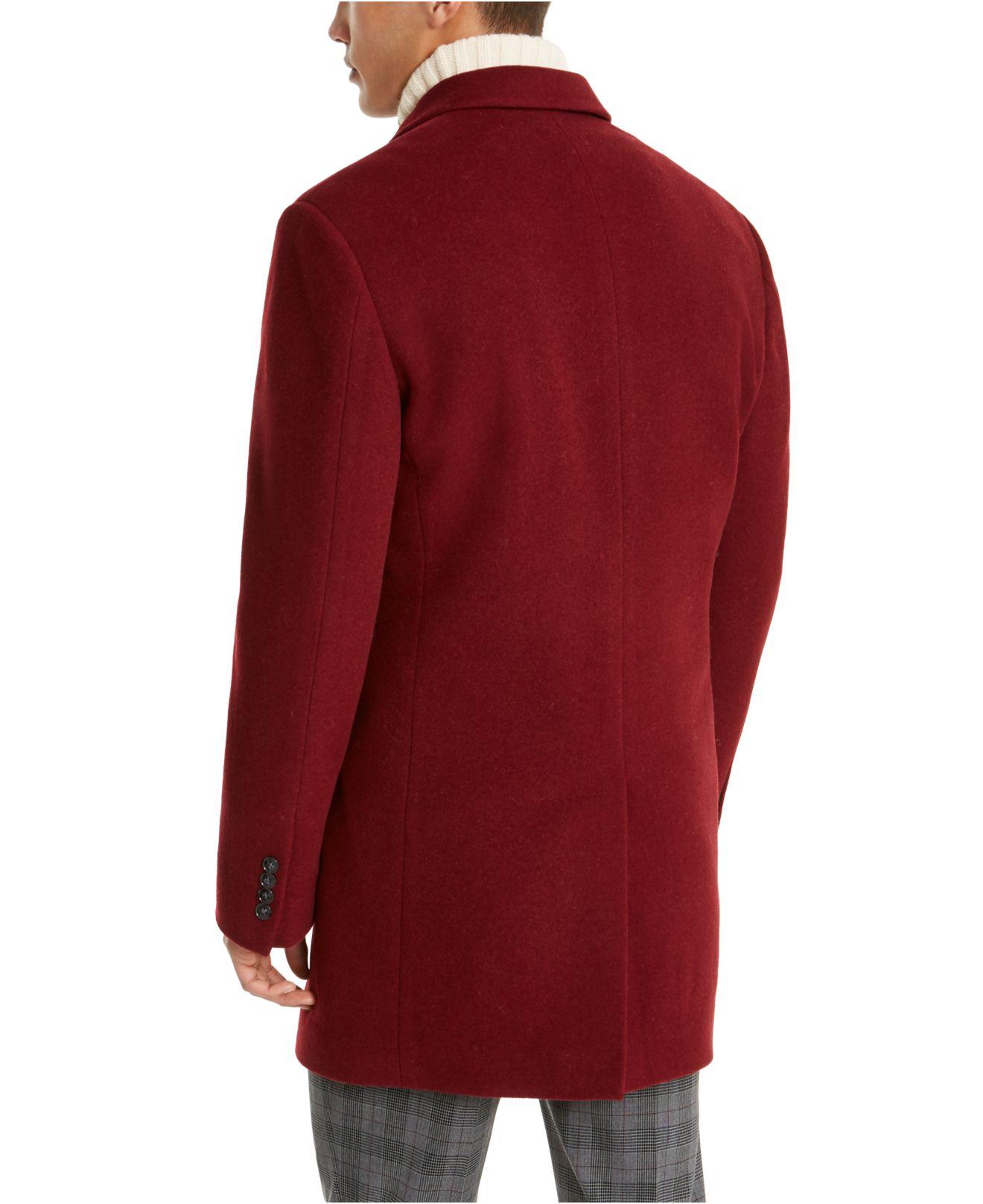 Calvin Klein Wool Prosper Xfit Overcoat in Red for Men Lyst