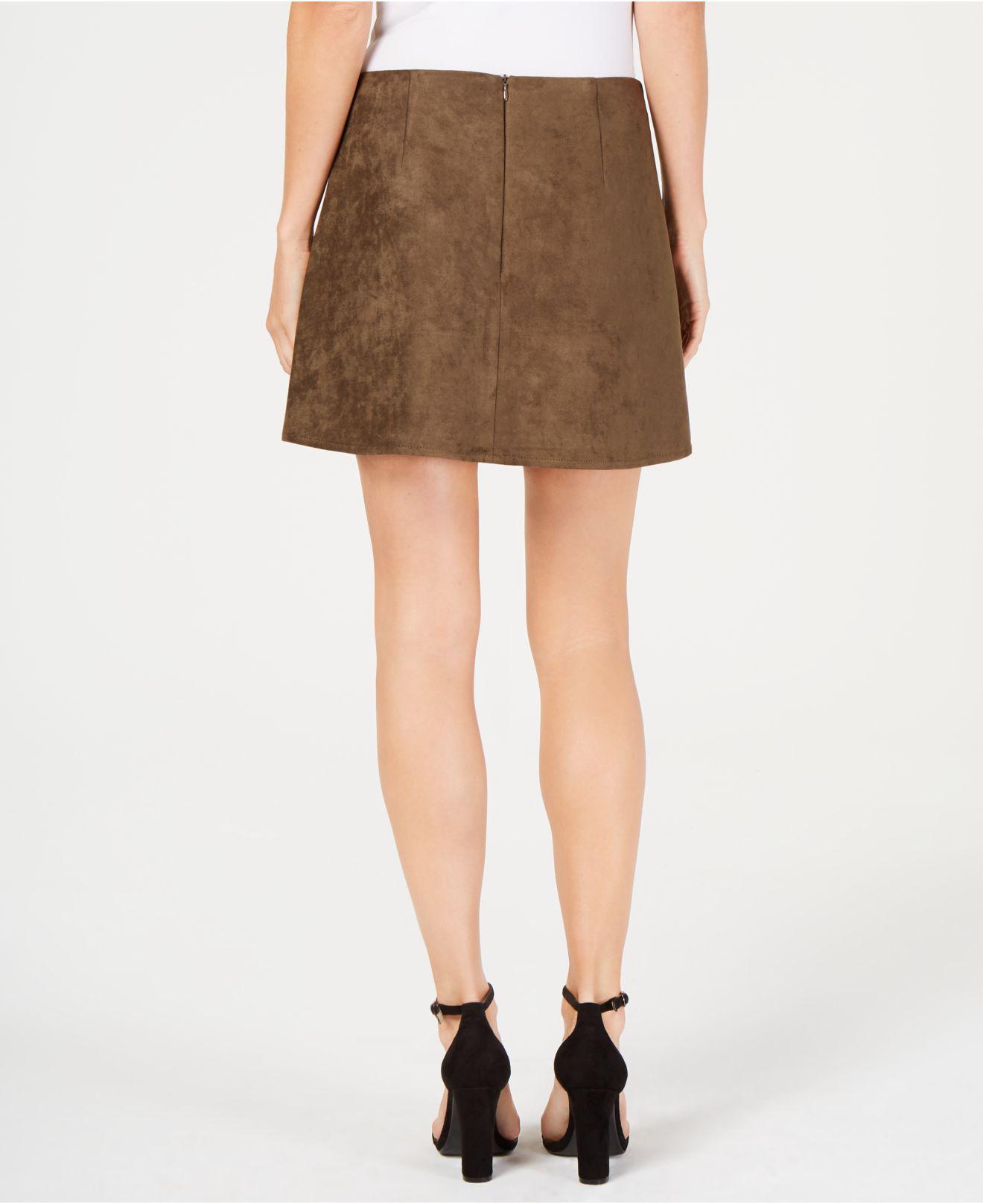Lyst French Connection Faux Suede Mini Skirt In Brown 
