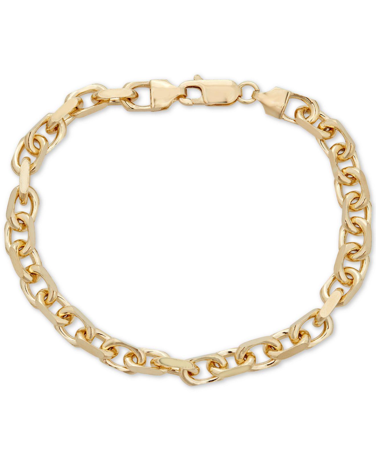 Macy's Oval Rolo Chain Bracelet In 18k Gold Over Sterling Silver in ...