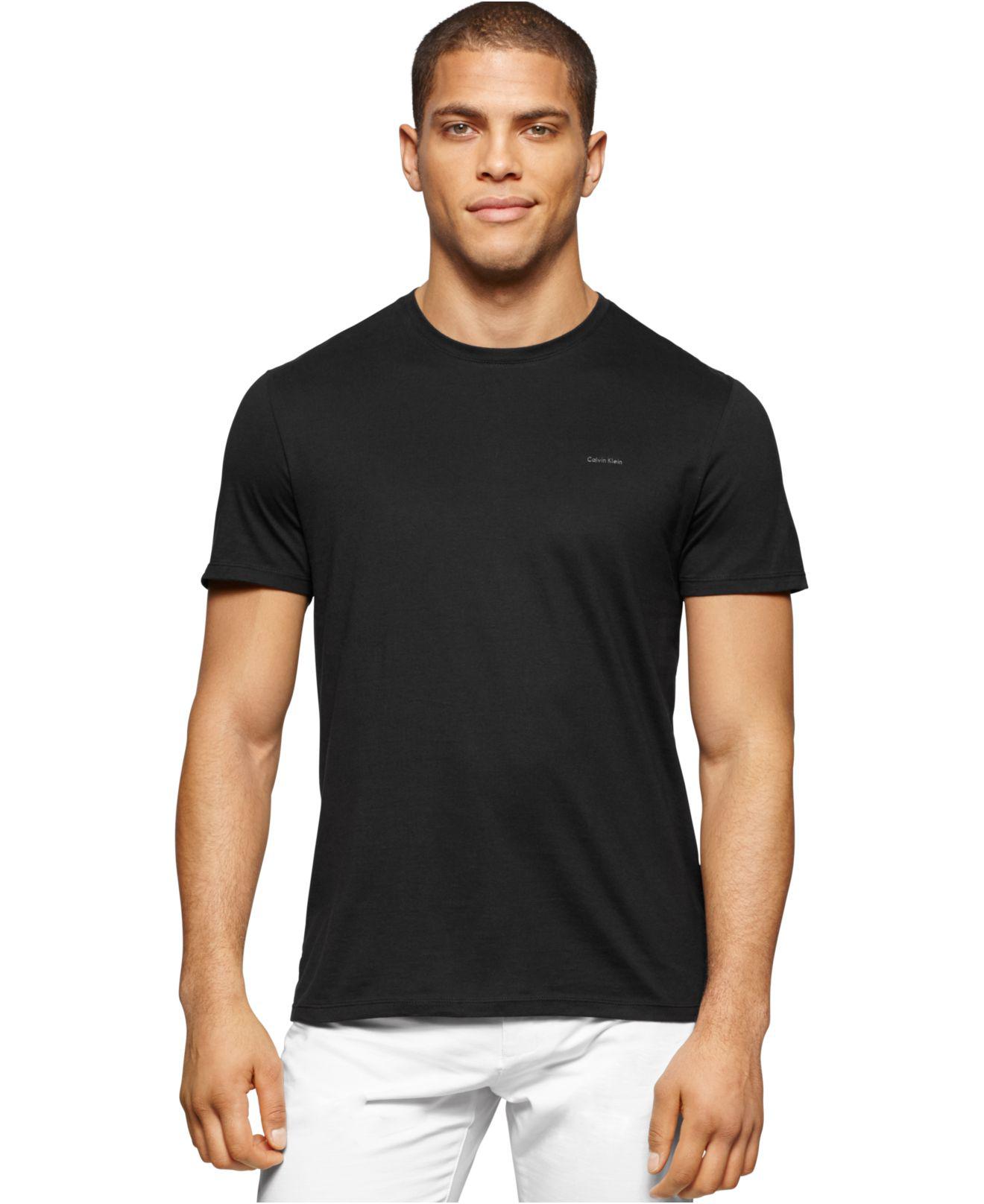 Calvin Klein Slade Solid T-shirt in Black for Men - Lyst