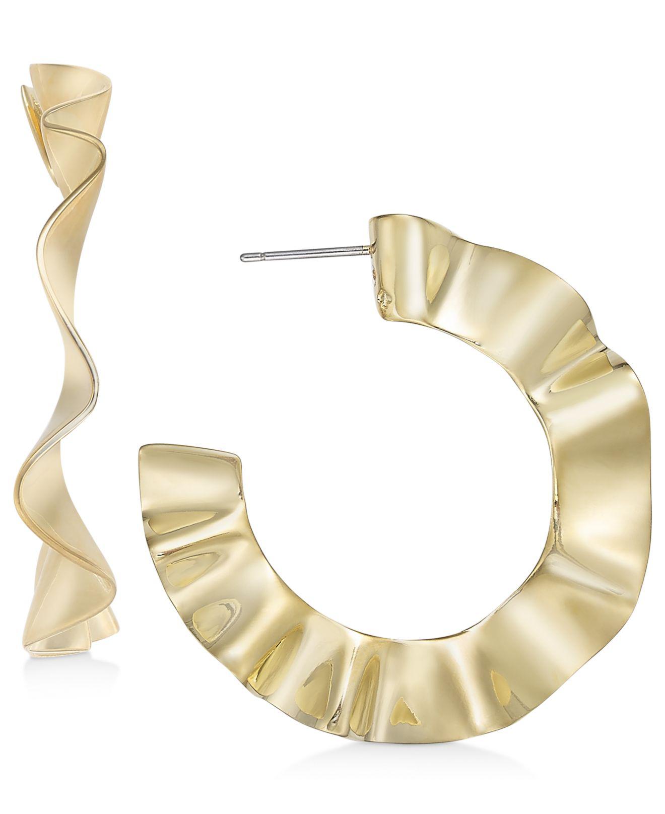 Lyst Kate Spade Gold Tone Wavy Hoop Earrings In Metallic Kate Spade Women S Metallic Gold Tone Wavy Hoop Earrings