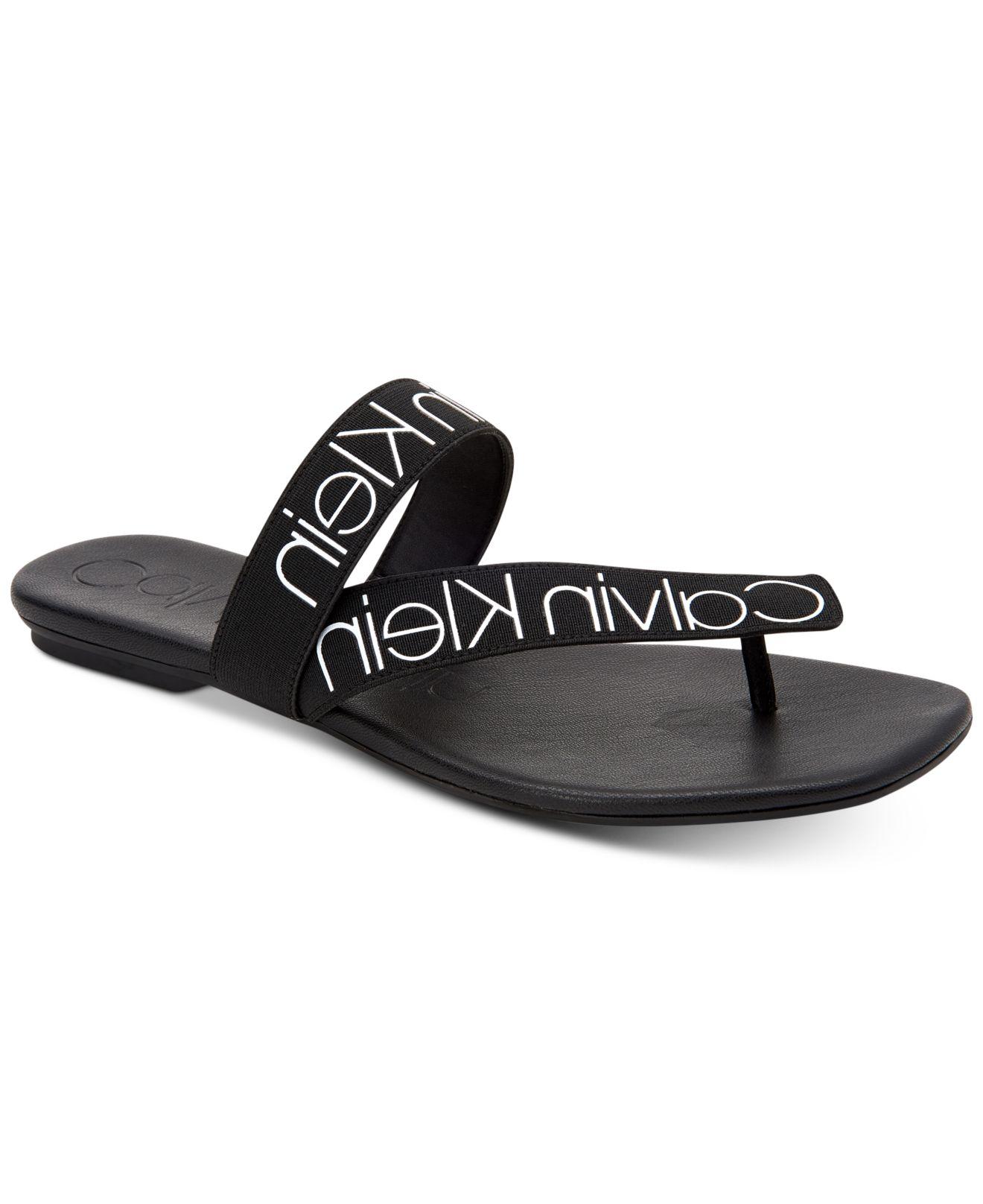 calvin klein saurin flat sandals