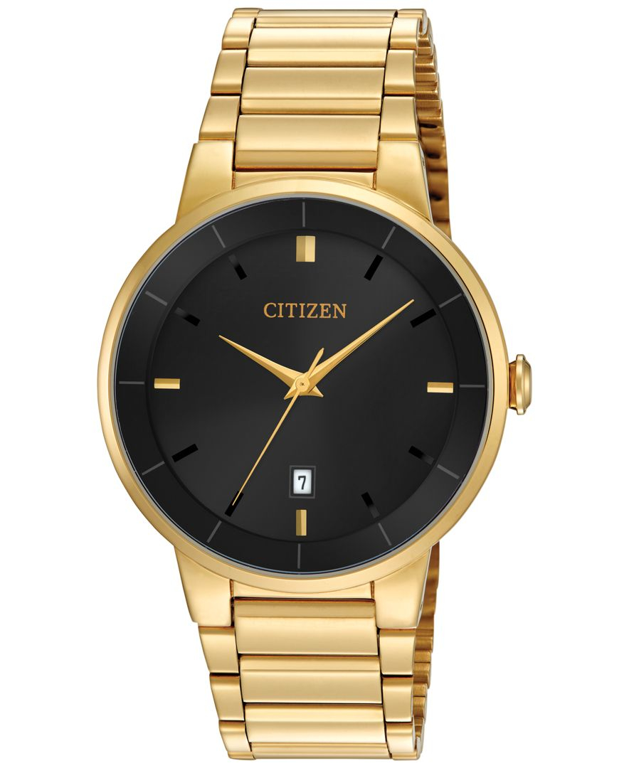citizen watch men's gold tone stainless steel bracelet