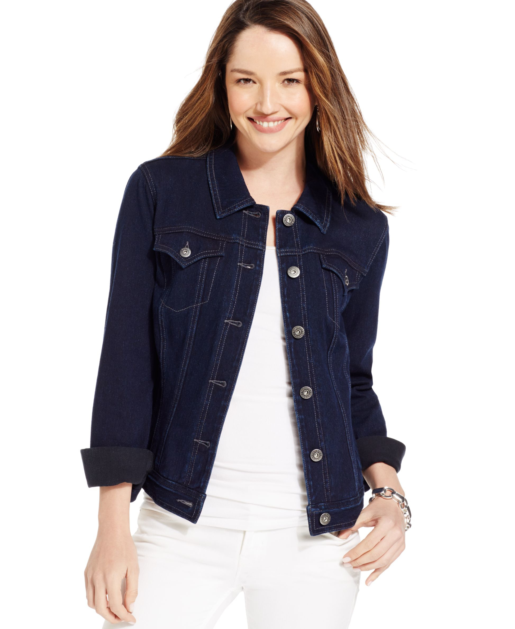 Lyst - Style & Co. Petite Denim Jacket, Rinse Wash, Only At Macy's in Blue