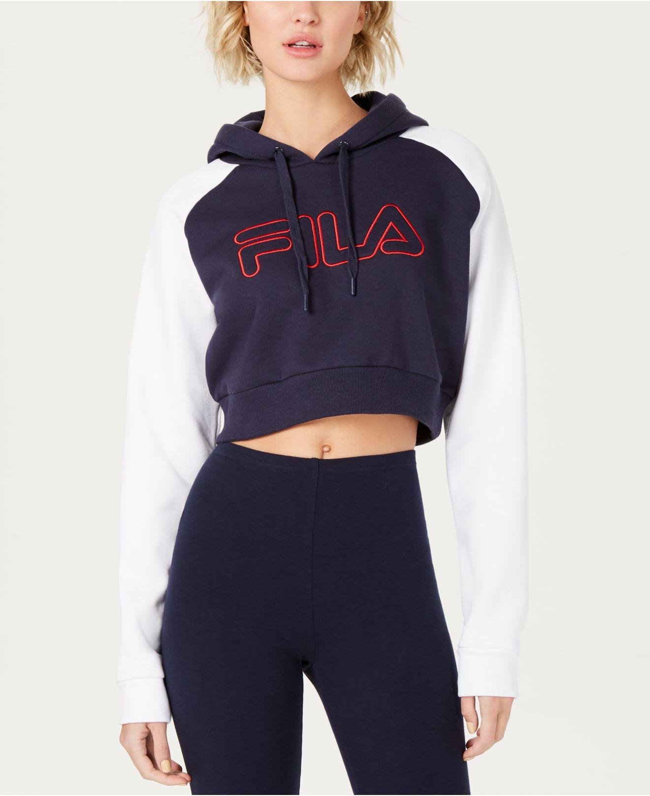 edie colorblocked cropped hoodie