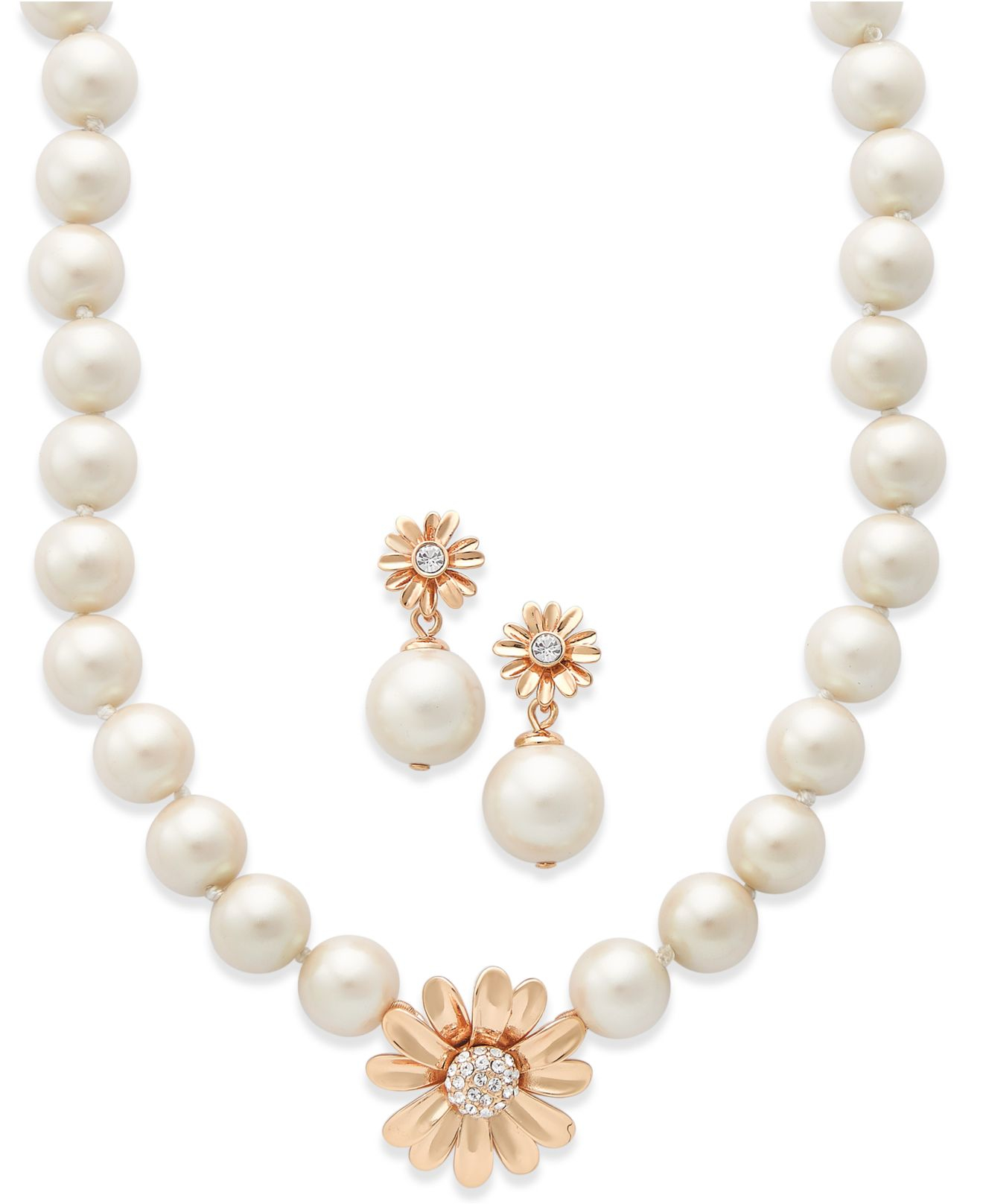Kate spade 12k Gold-plated Imitation Pearl And Crystal ...