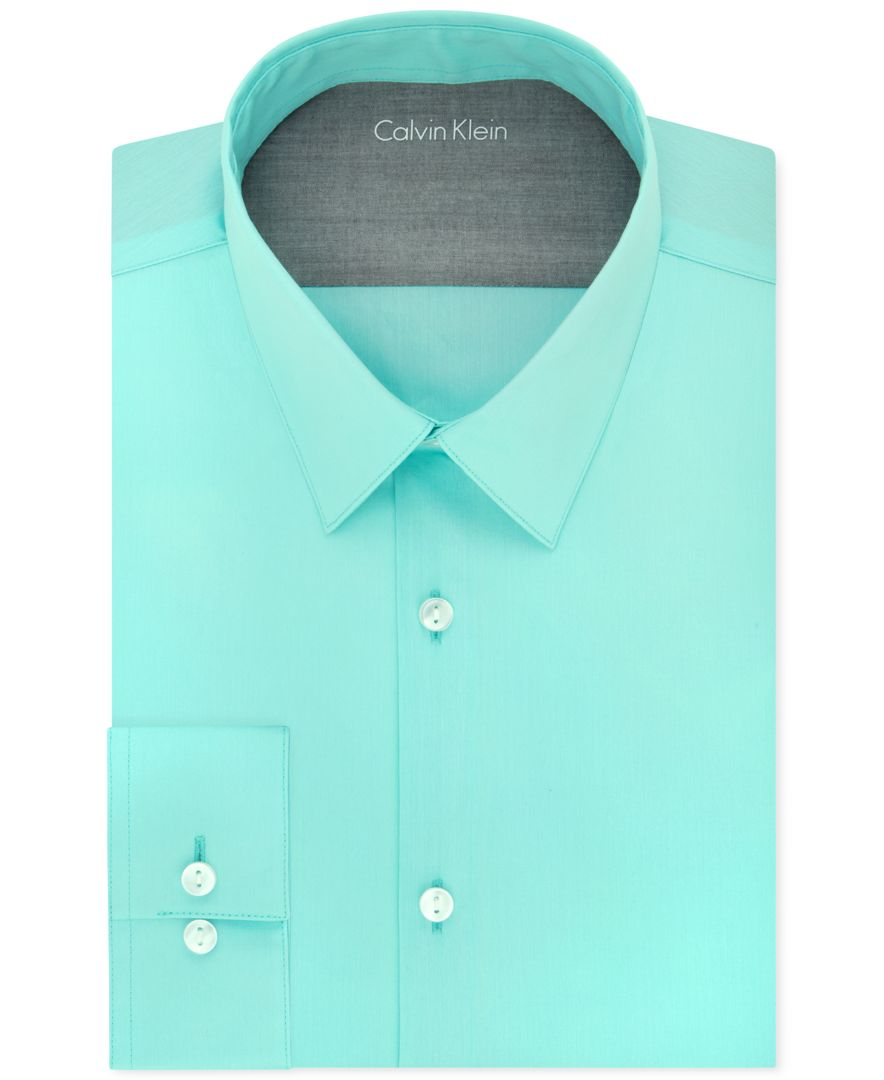 Calvin klein Extra Slim-fit Blue Bay Dress Shirt in Blue for Men | Lyst