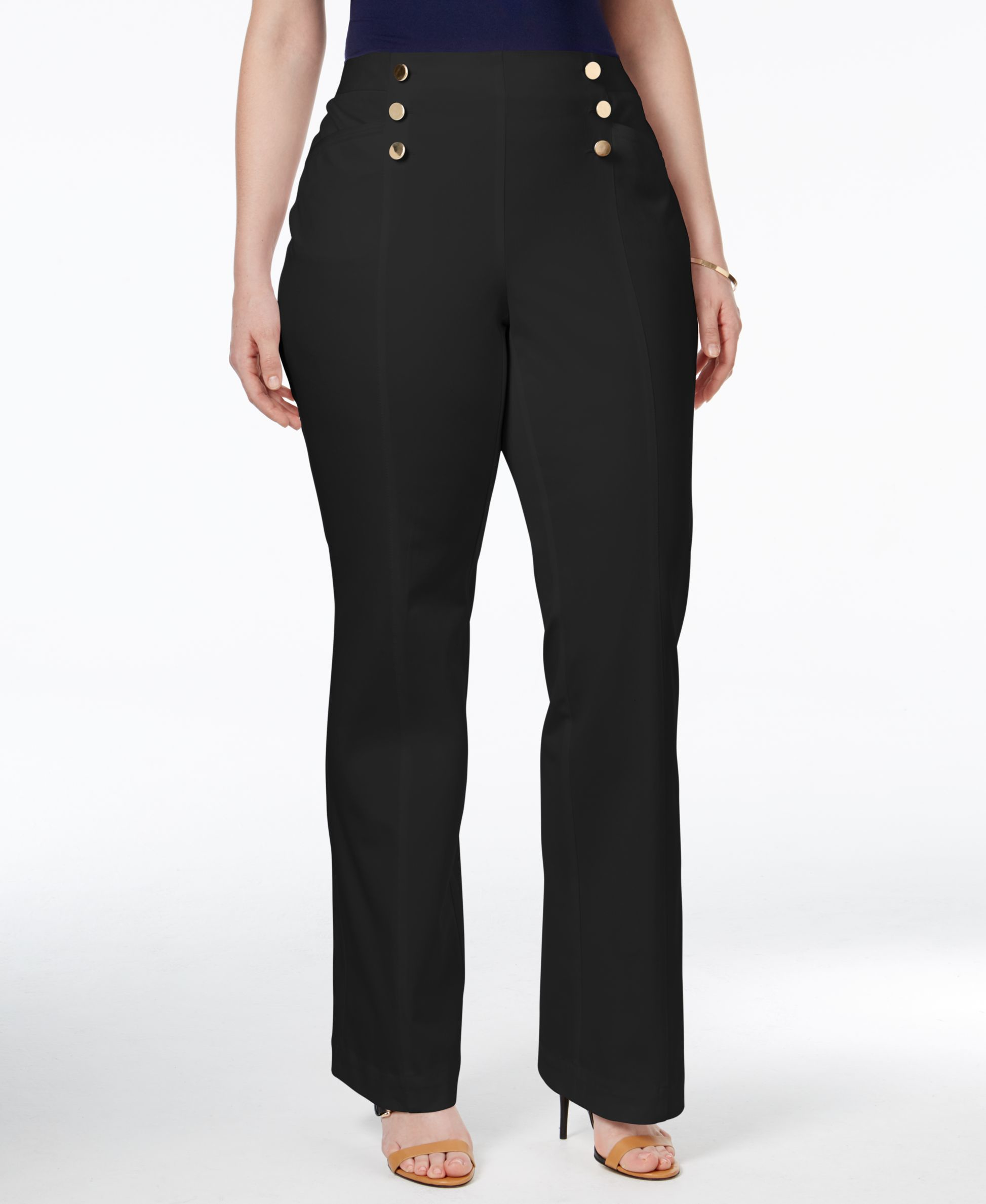 sailor button pants womens