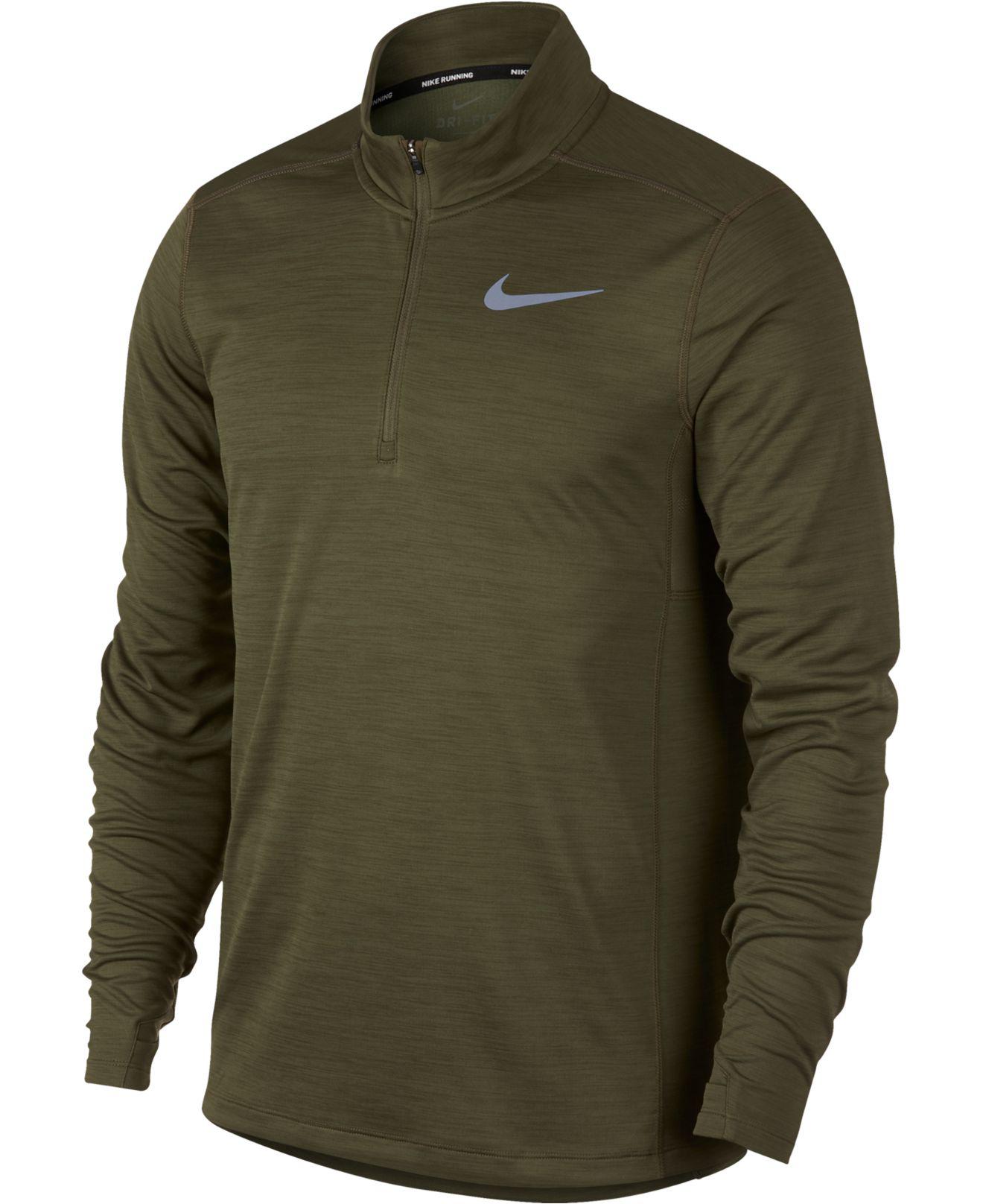 nike running pacer half zip sweat in grey