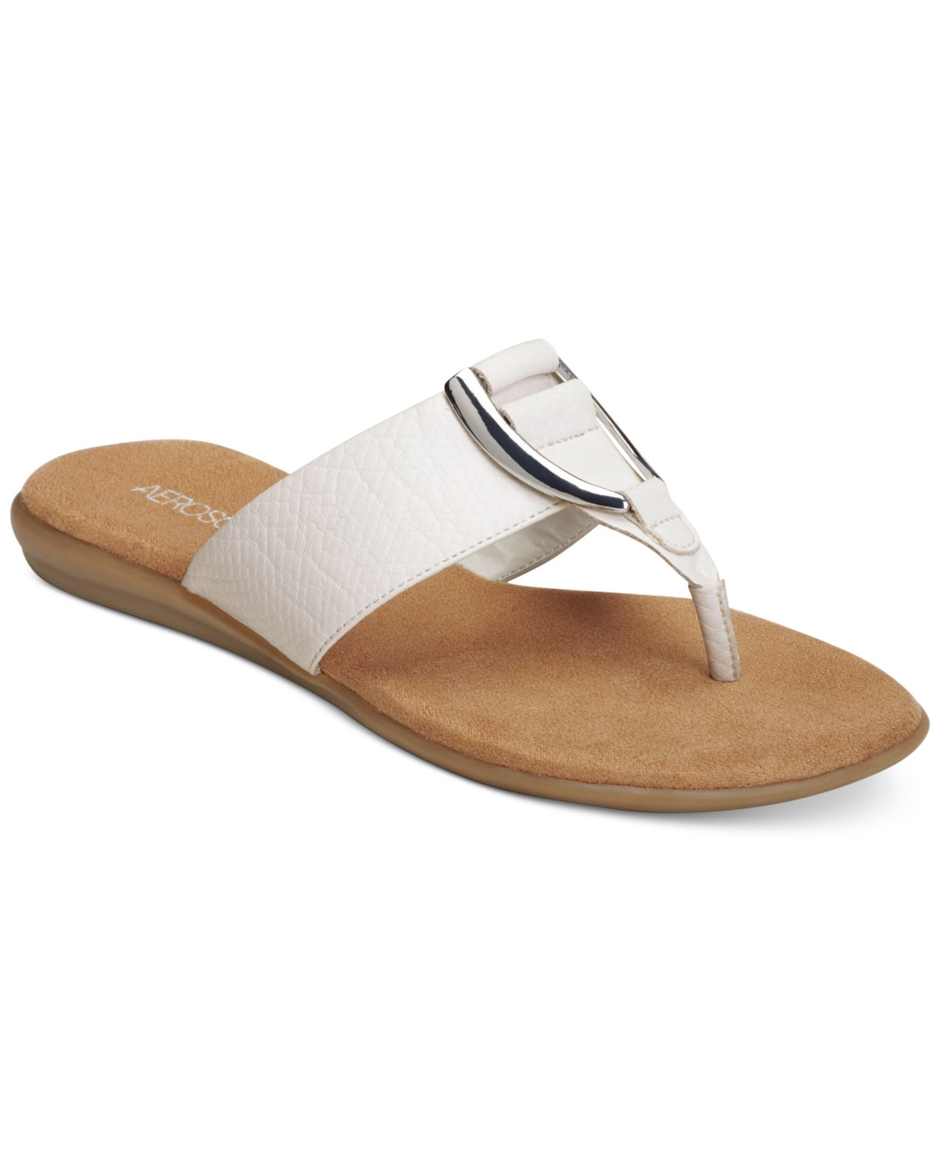 Aerosoles Nice Save Flat Sandals in Beige (White Snake) - Save 28% | Lyst