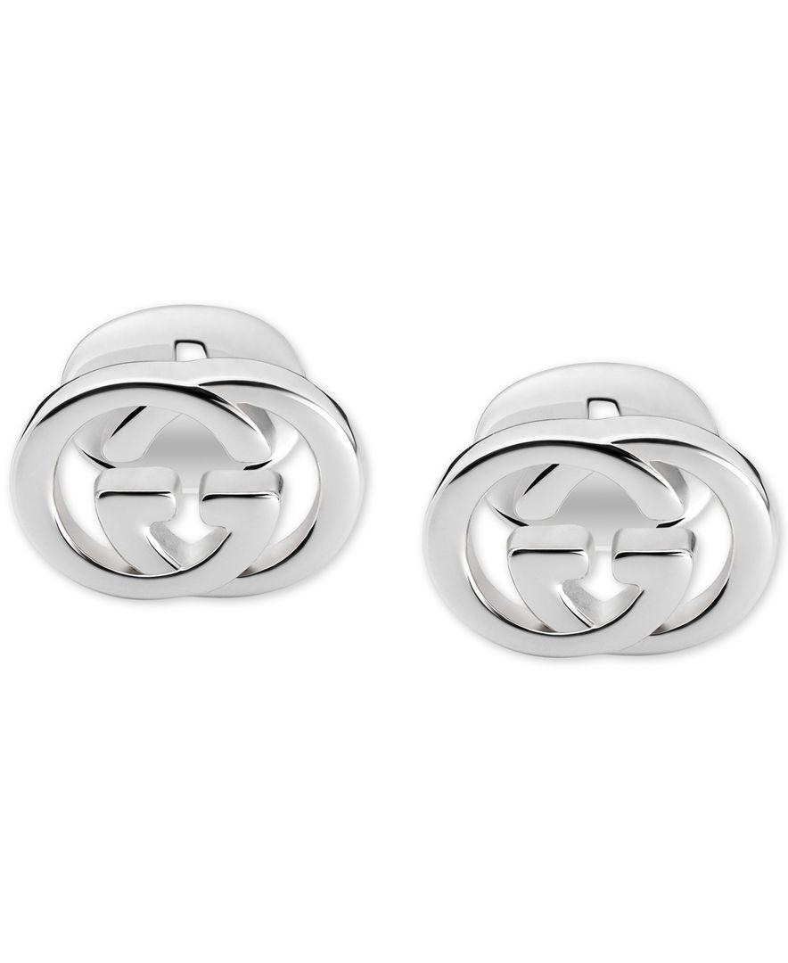 Lyst Gucci Men S Sterling Silver Interlocked Gg Motif Cufflinks Gallery